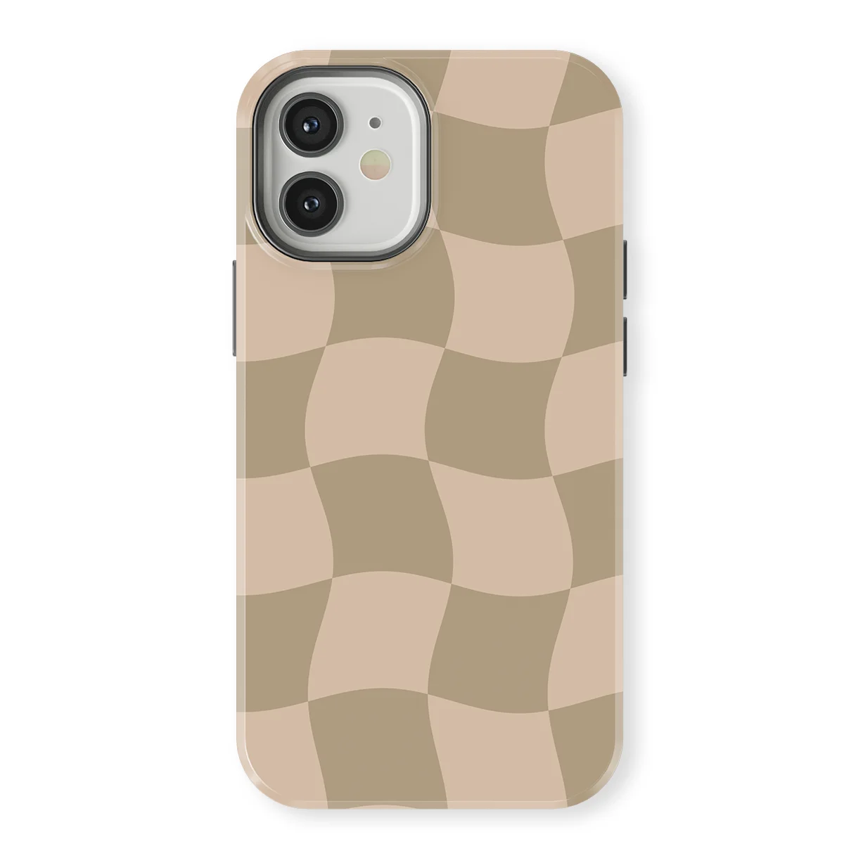 Checkered Warp - Sandwave - Brown/Grey case for iPhone 12 - Image 1