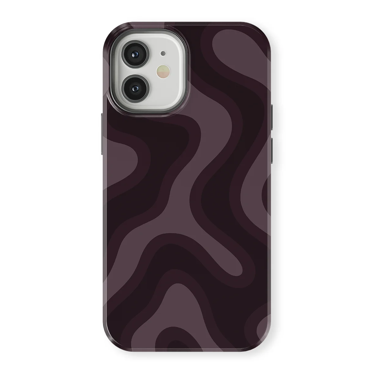Curvy Lines - Aubergine Fade - Purple/Pink case for iPhone 12 - Image 1