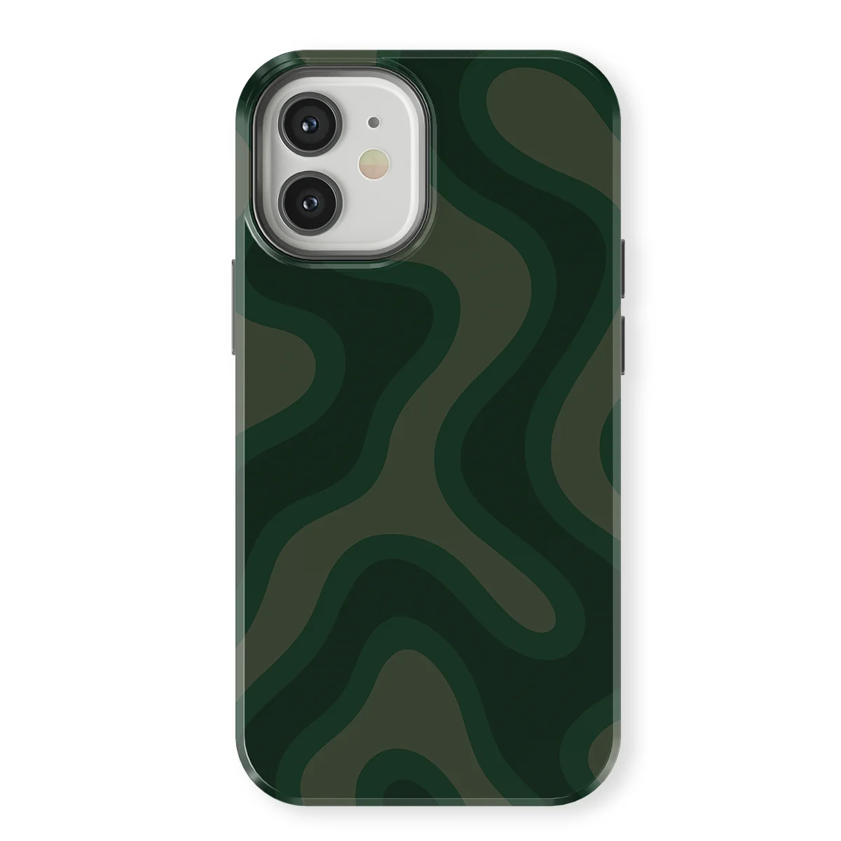 Curvy Lines - Evergreen Drift - Green case for iPhone 12 - Image 1