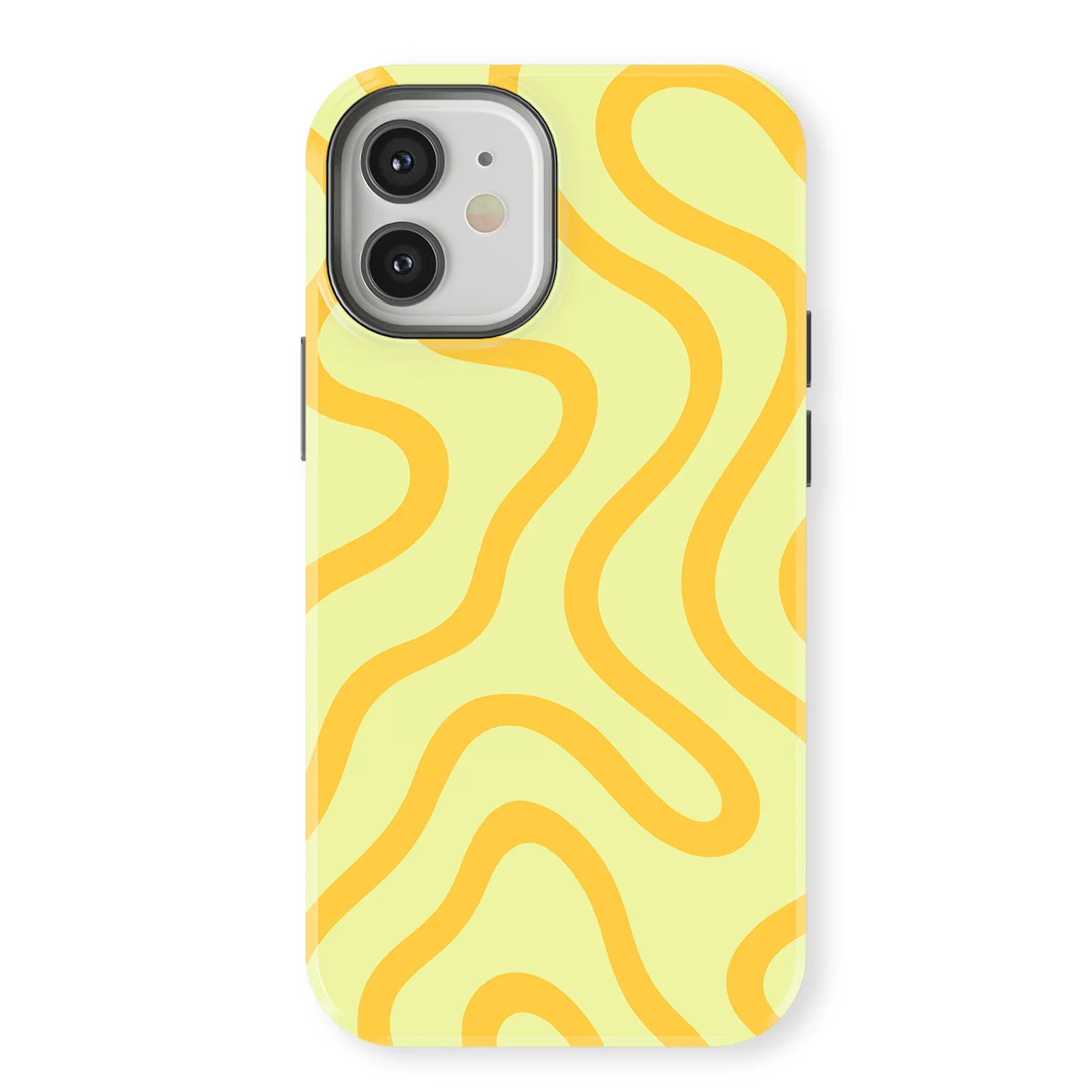 Curvy Lines - Lemon Loop - Yellow case for iPhone 12 - Image 1