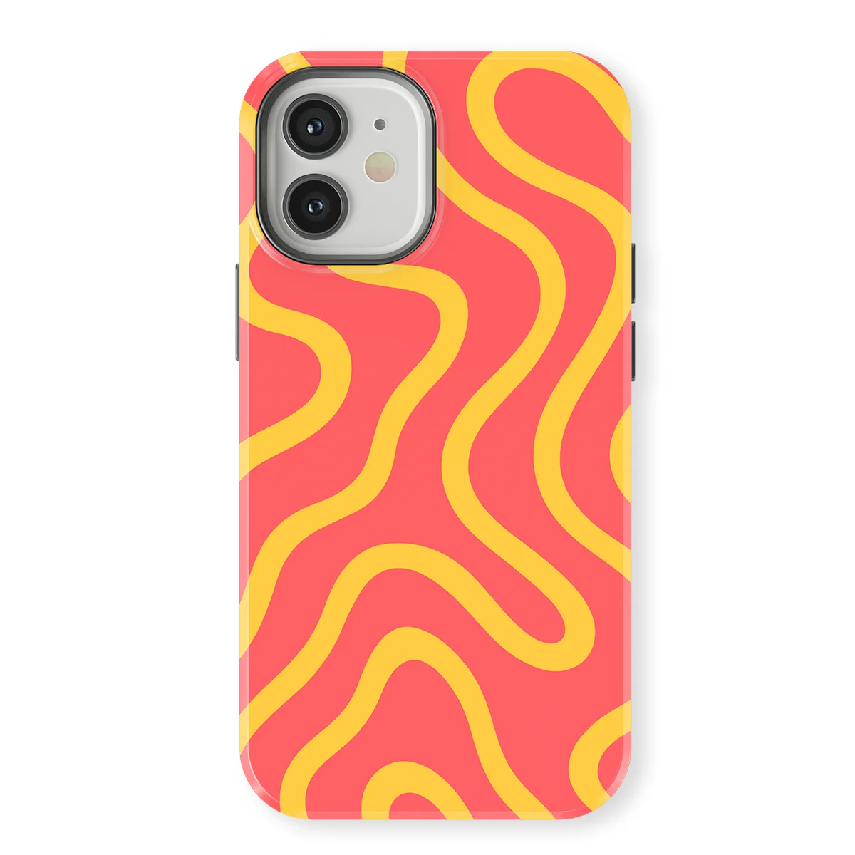 Curvy Lines - Sunburst Drift - Pink_Yellow for iPhone 12