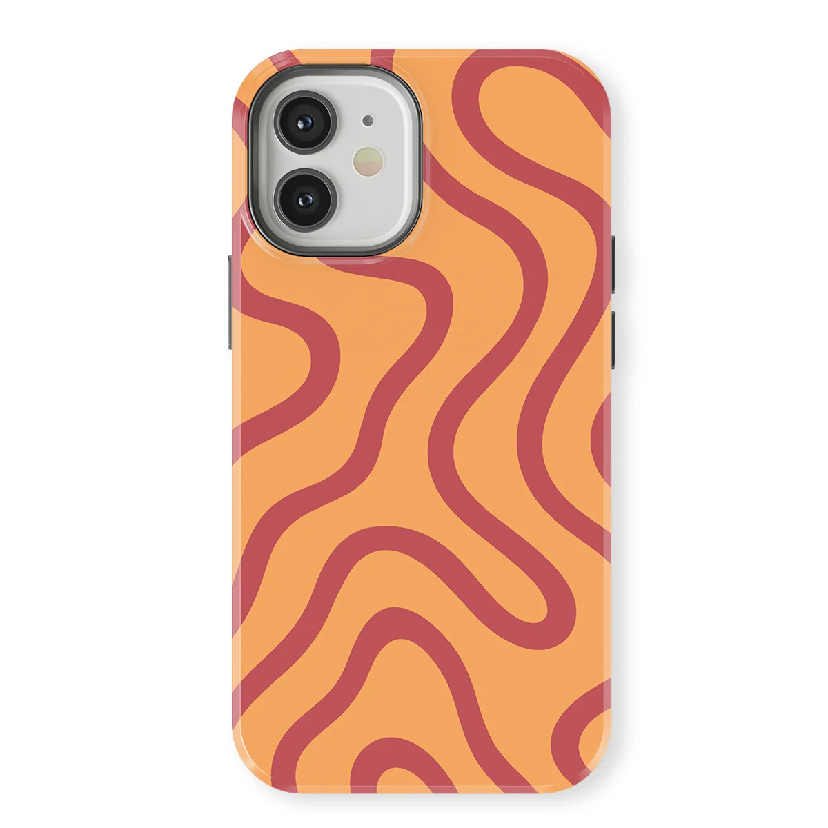 Curvy Lines - Terracotta Twist - Orange/Red for iPhone 12