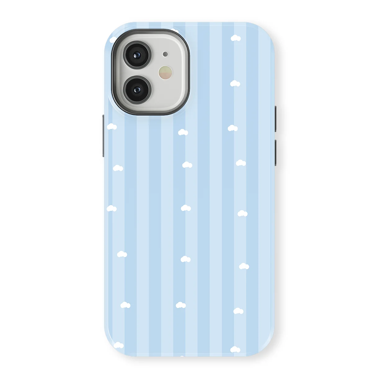 Happy Stripes - Cotton Sky - Blue case for iPhone 12 - Image 1