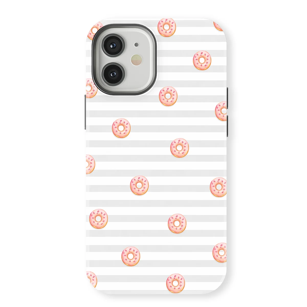 Happy Stripes - Donut Daydream - Pink/Gey/Multicolor case for iPhone 12 - Image 1