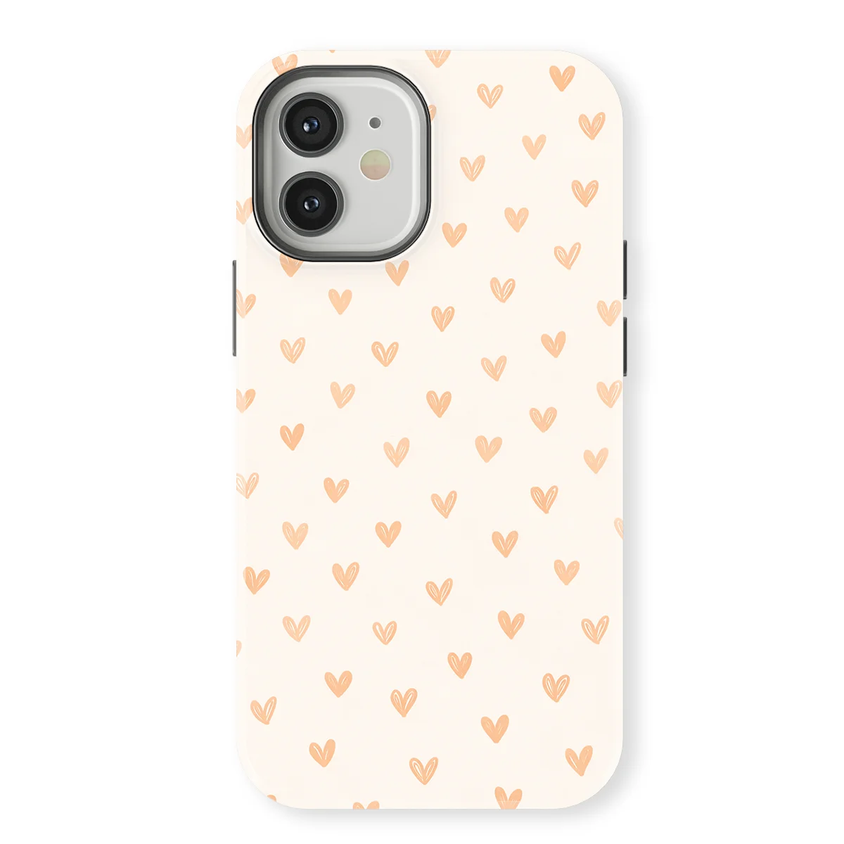 Little Love - Blush Hearts - White/Orange case for iPhone 12 - Image 1