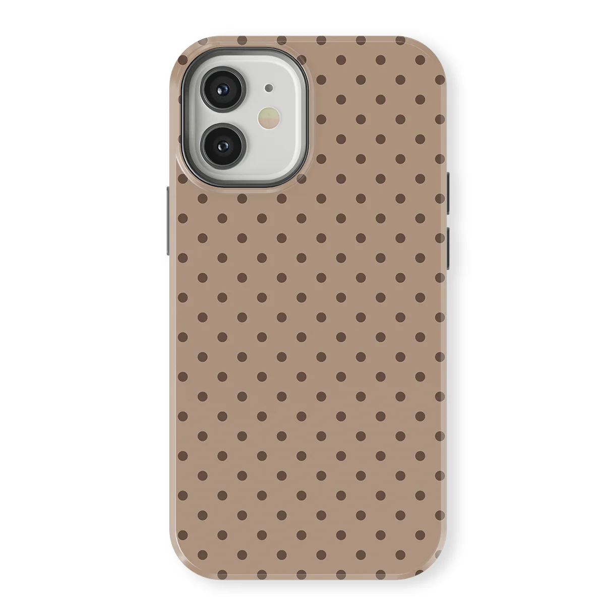 Polka Dots - Sandstone Dots - Brown/Brown case for iPhone 12 - Image 1