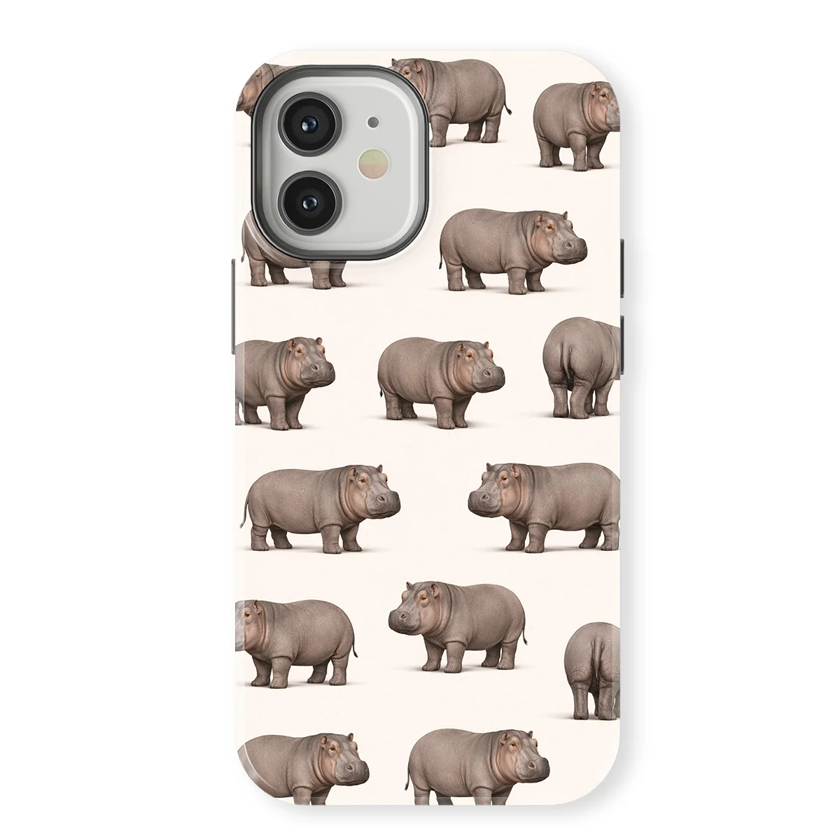 Safari - Nijlpaard - White/Grey case for iPhone 12 - Image 1