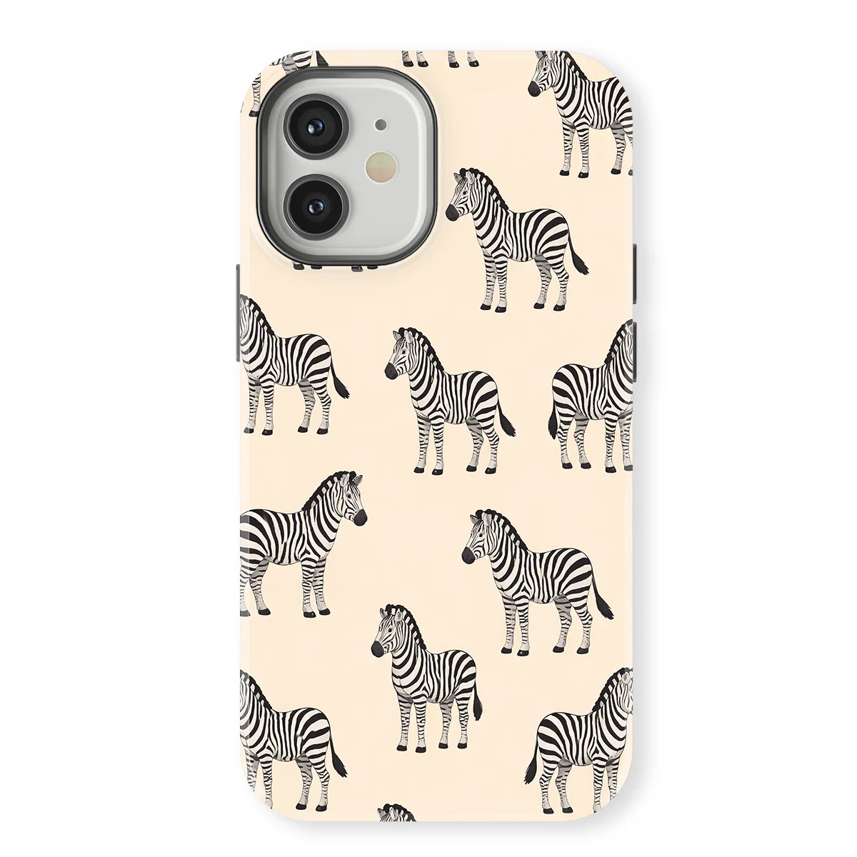 Safari - Zebra - White/Black case for iPhone 12 - Image 1