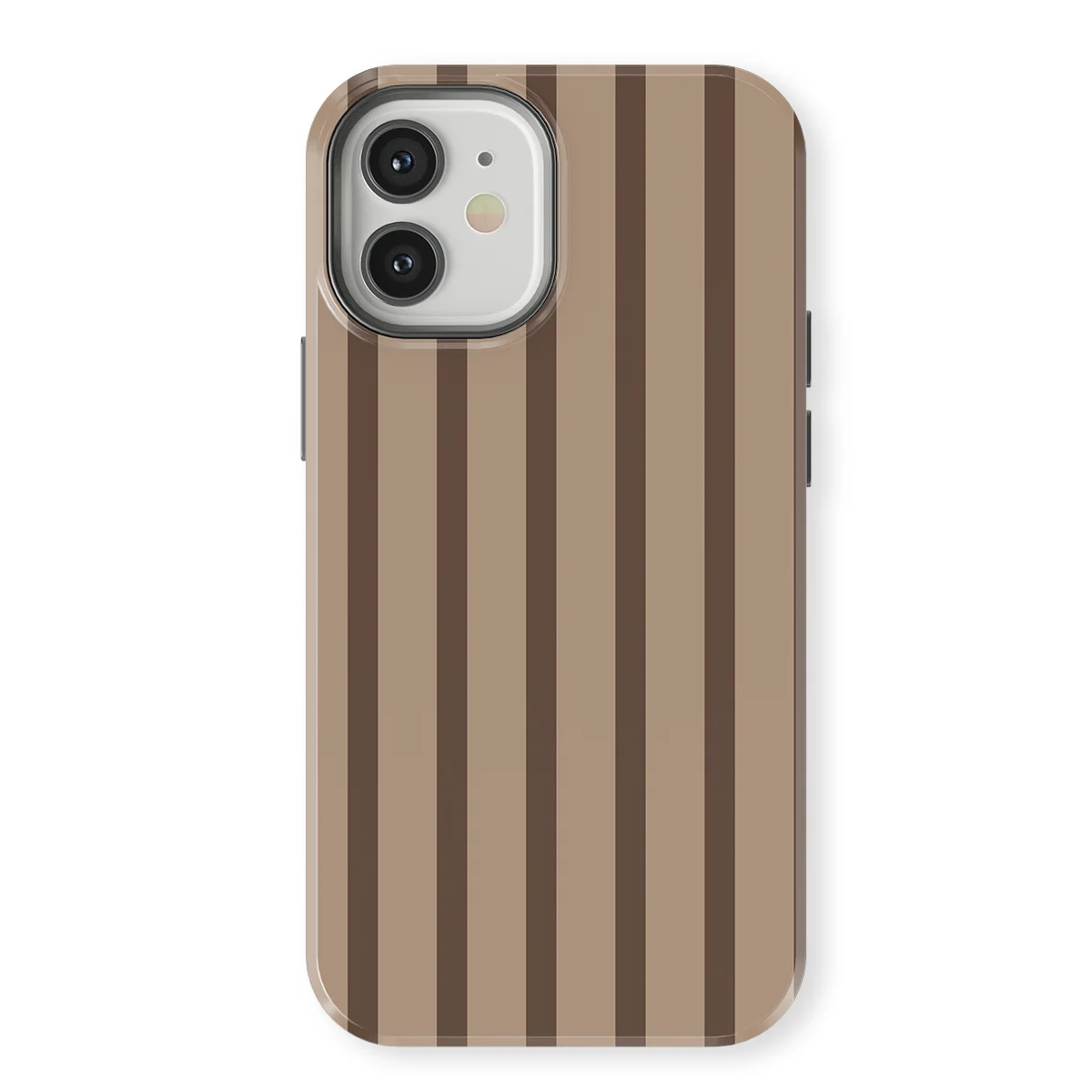 Stripes - Truffle Touch - Brown case for iPhone 12 - Image 1