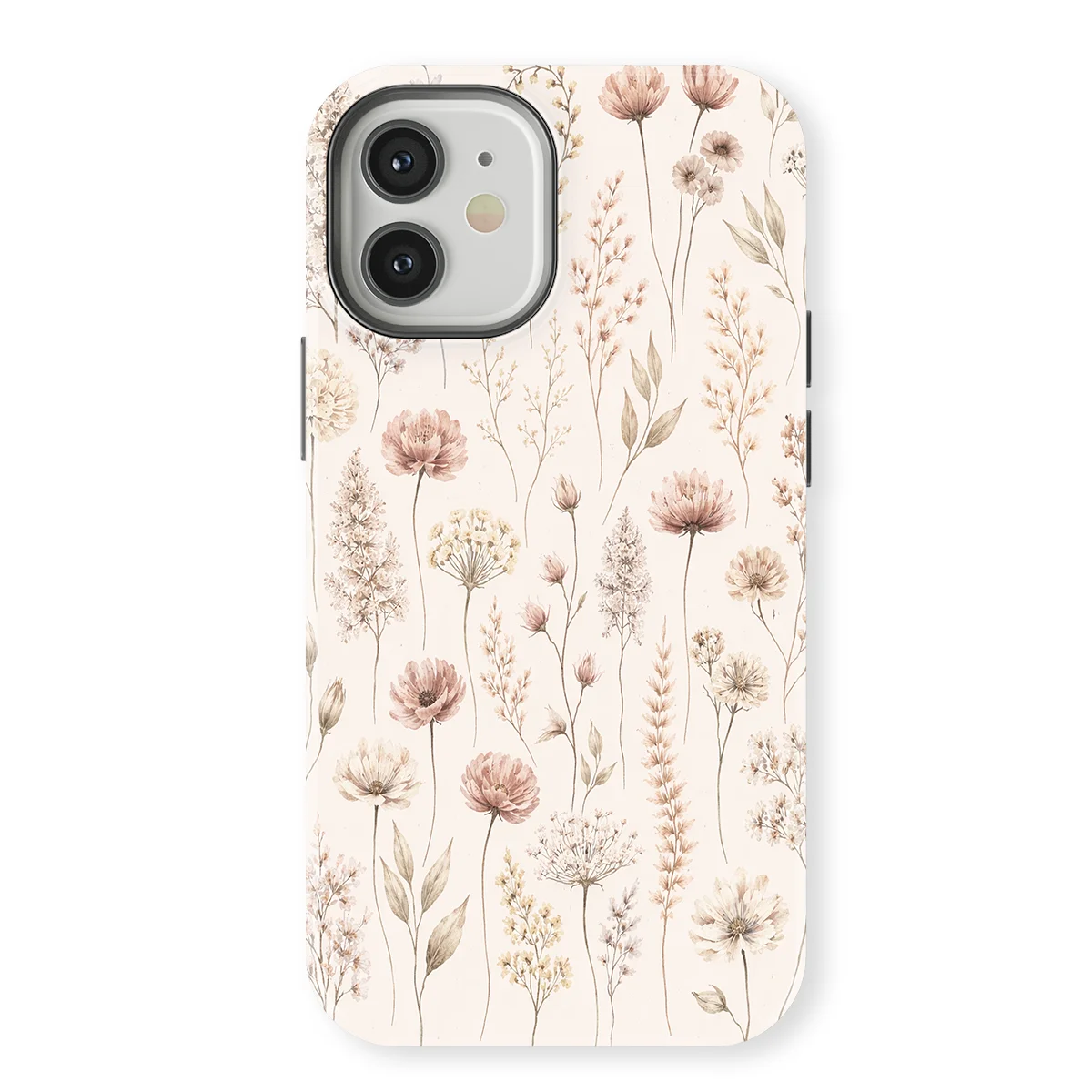 Watercolor Flowers - Beige Bloom - Beige/Brown case for iPhone 12 - Image 1