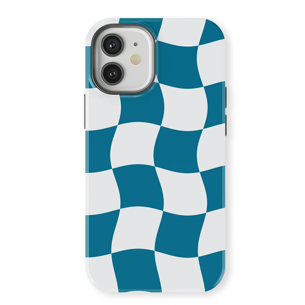 Checkered Warp - Frozen Motion - Blue/White/Multicolor for iPhone 12 Mini