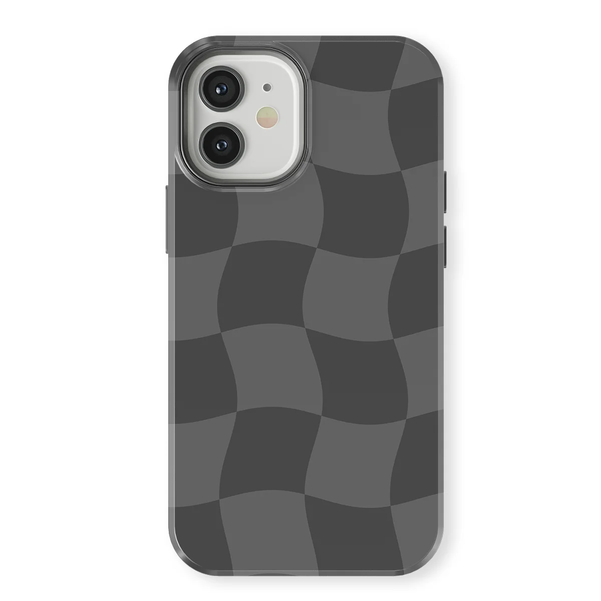 Checkered Warp - Grey Motion - Grey case for iPhone 12 Mini - Image 1