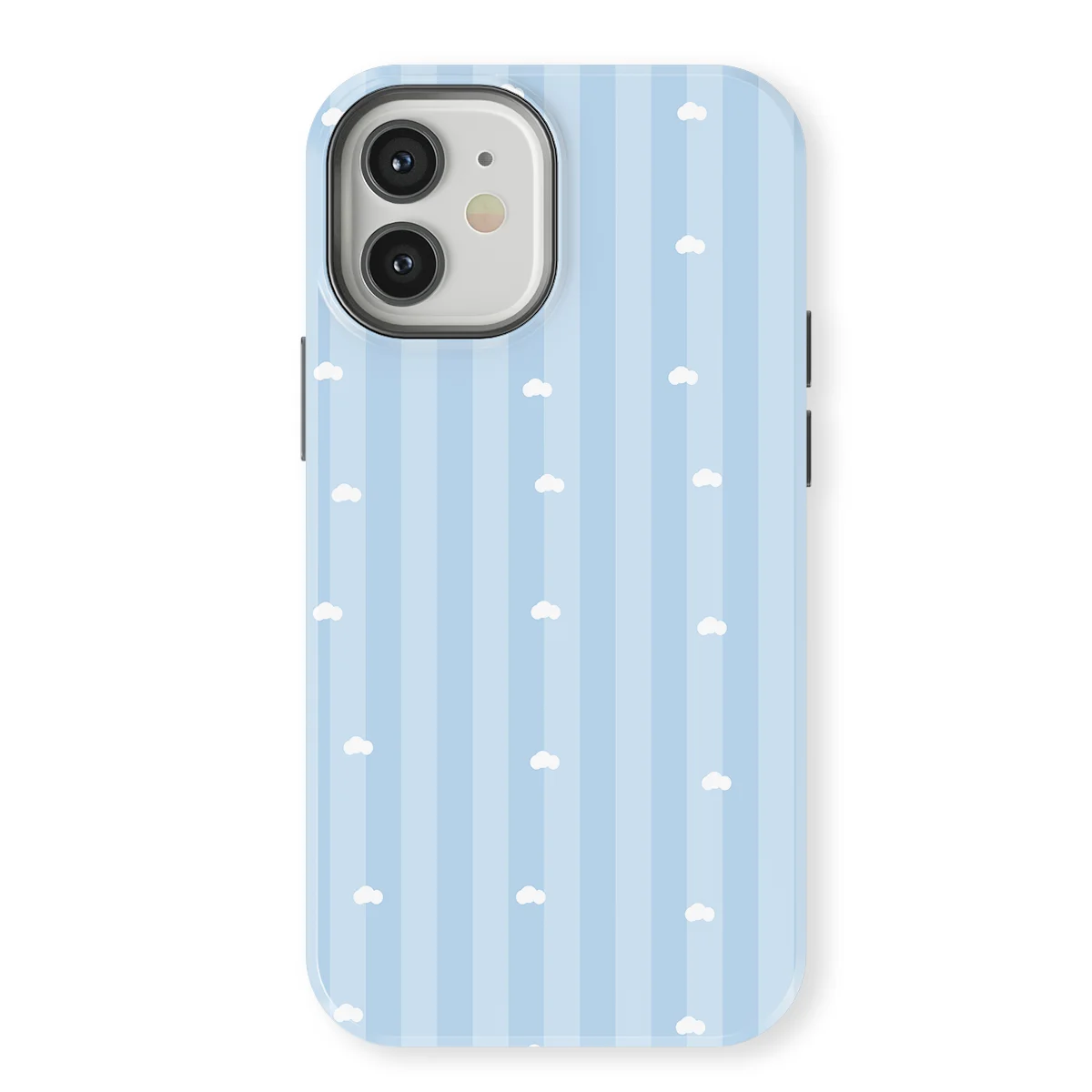 Happy Stripes - Cotton Sky - Blue case for iPhone 12 Mini - Image 1