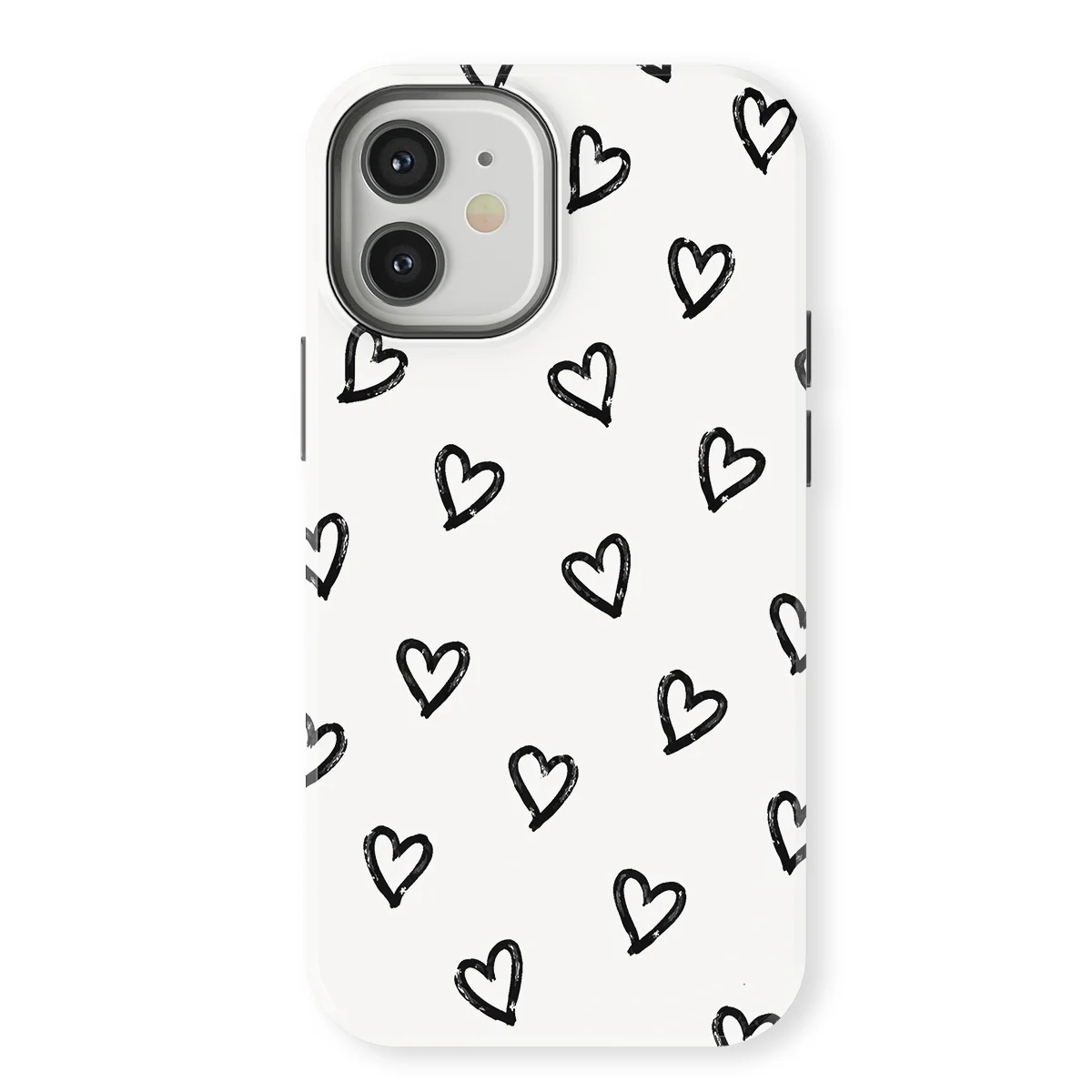 Little Love - Mono Hearts - White/Black/Multicolor case for iPhone 12 Mini - Image 1