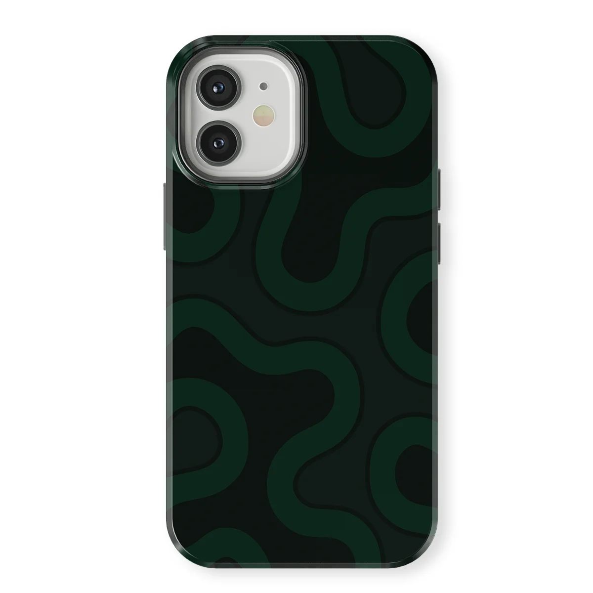 Motion Flow - Dark Drift - Black/Green case for iPhone 12 Mini - Image 1
