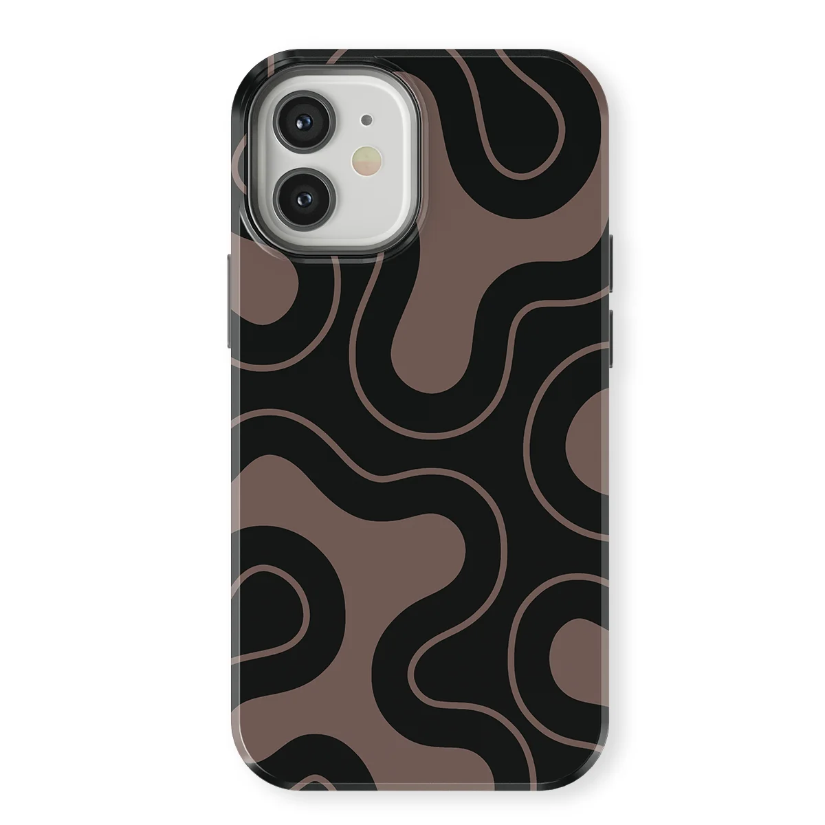 Motion Flow - Wander Lines - Black/Grey case for iPhone 12 Mini - Image 1