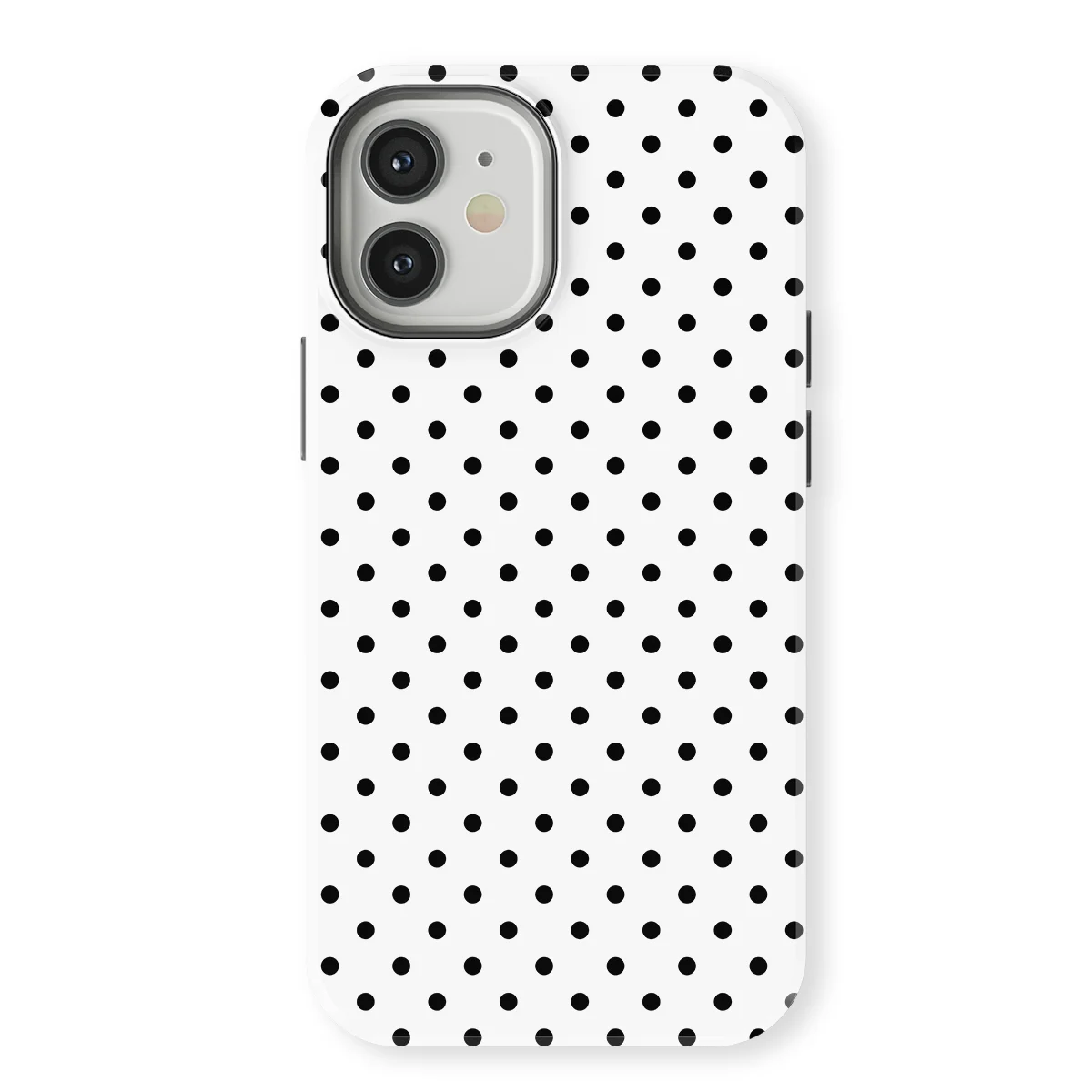 Polka Dots - Mono Dots - White/Black case for iPhone 12 Mini - Image 1