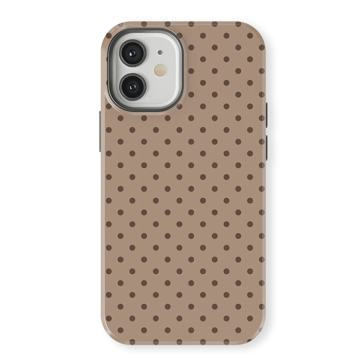 Polka Dots - Sandstone Dots - Brown/Brown case for iPhone 12 Mini - Image 1
