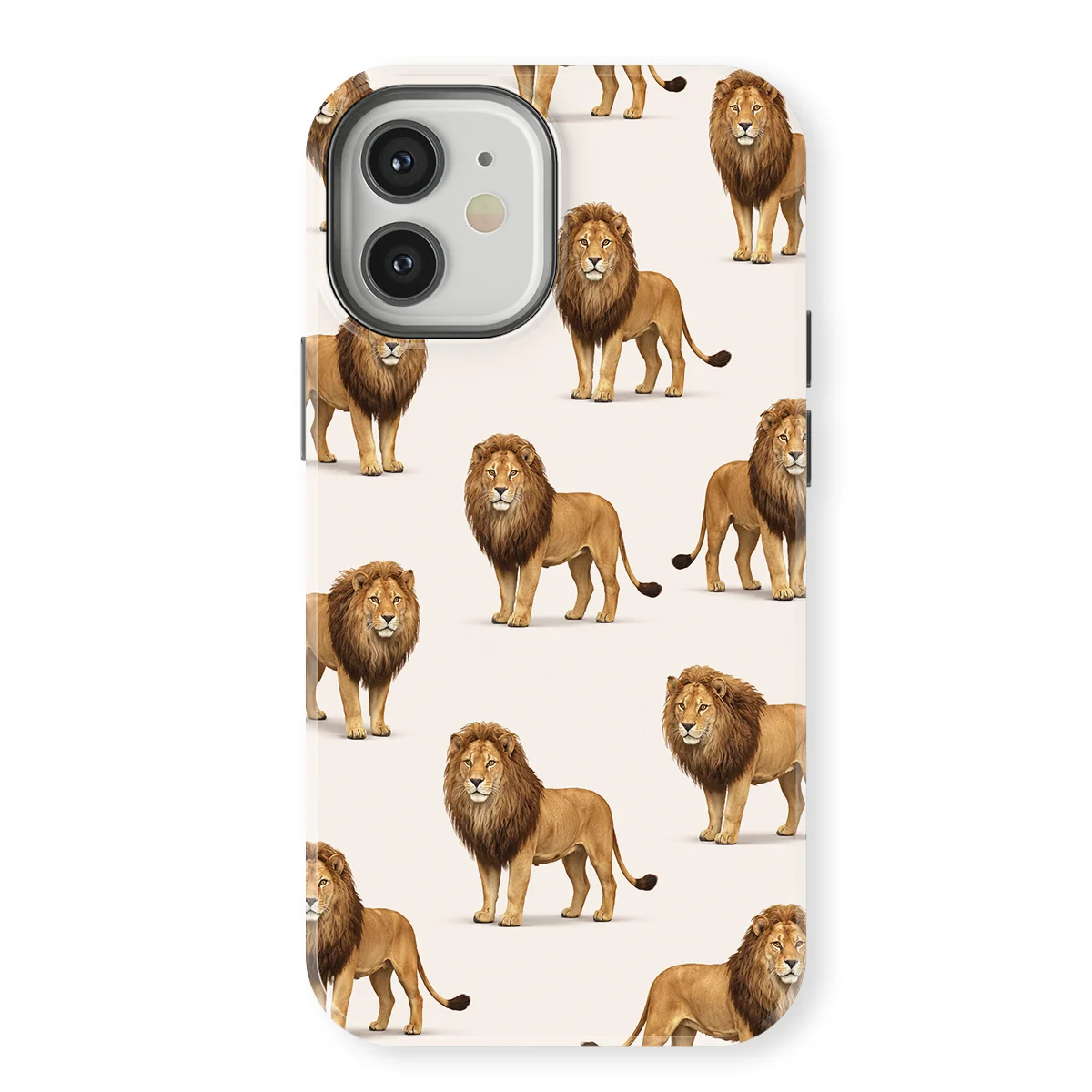 Safari - Leeuw - White/Yellow case for iPhone 12 Mini - Image 1