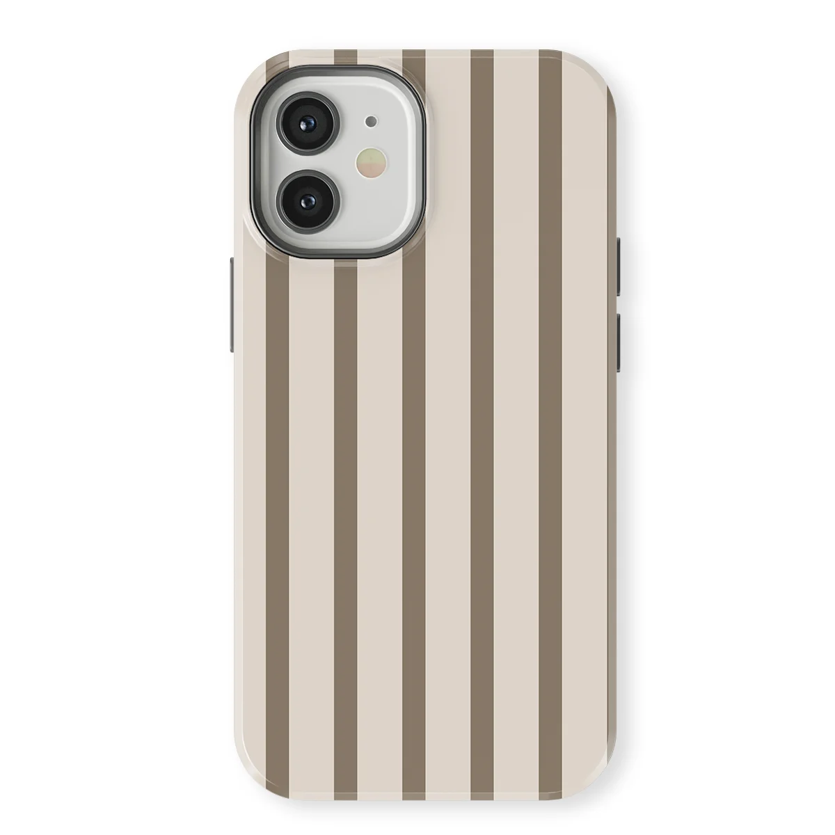 Stripes - Linen Wood - Beige/Brown case for iPhone 12 Mini - Image 1