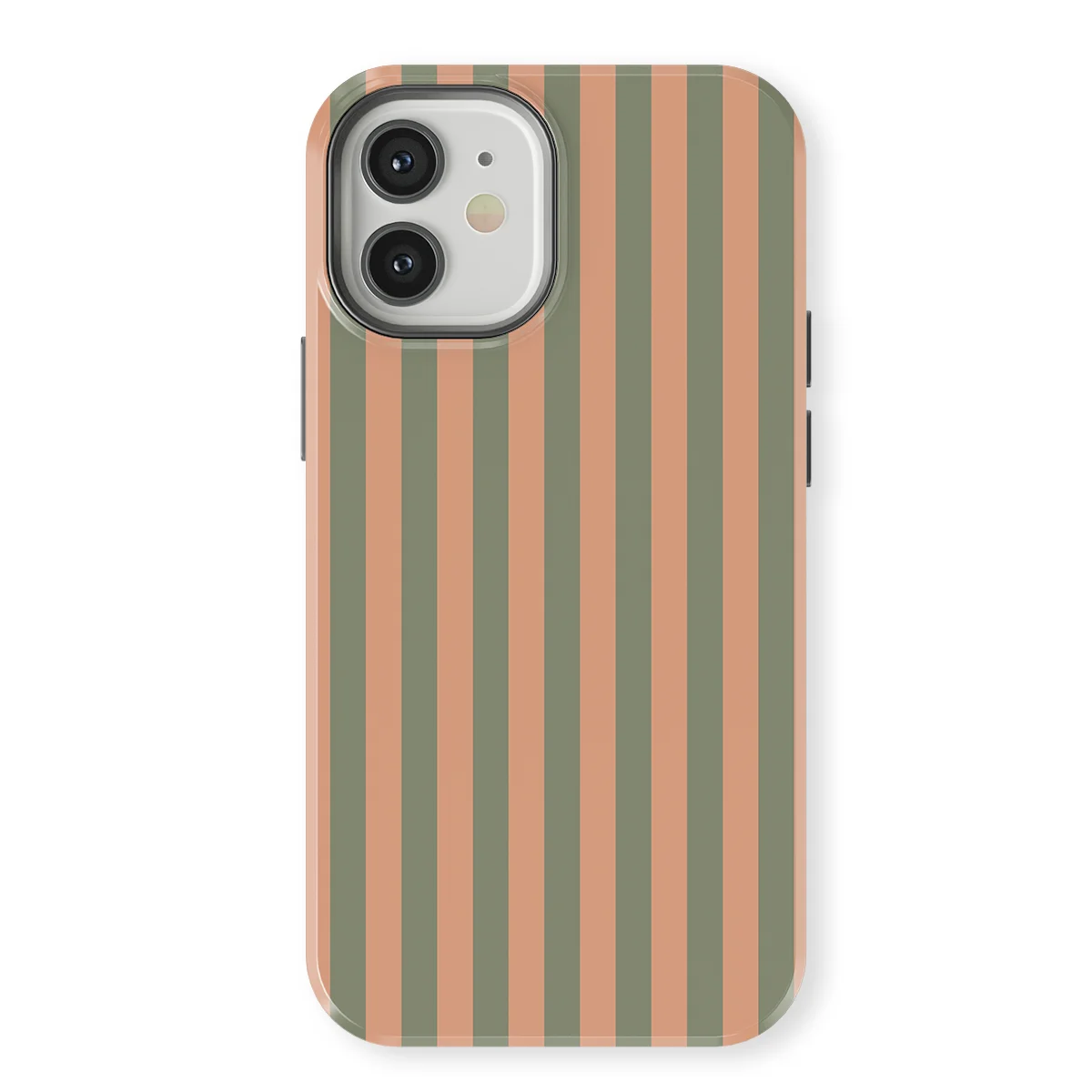 Stripes - Sweet Sage - Green/Pink/Multicolor case for iPhone 12 Mini - Image 1
