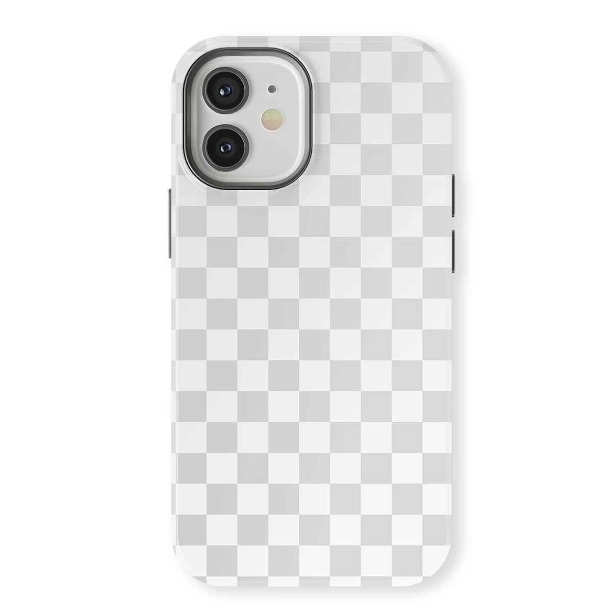 Tiny Squares - Ivory Squares - White/Grey case for iPhone 12 Mini - Image 1