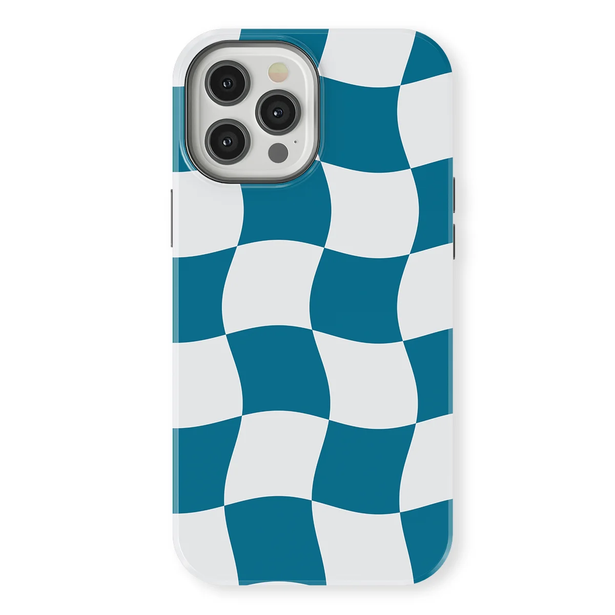 Checkered Warp - Frozen Motion - Blue/White/Multicolor case for iPhone 12 Pro - Image 1