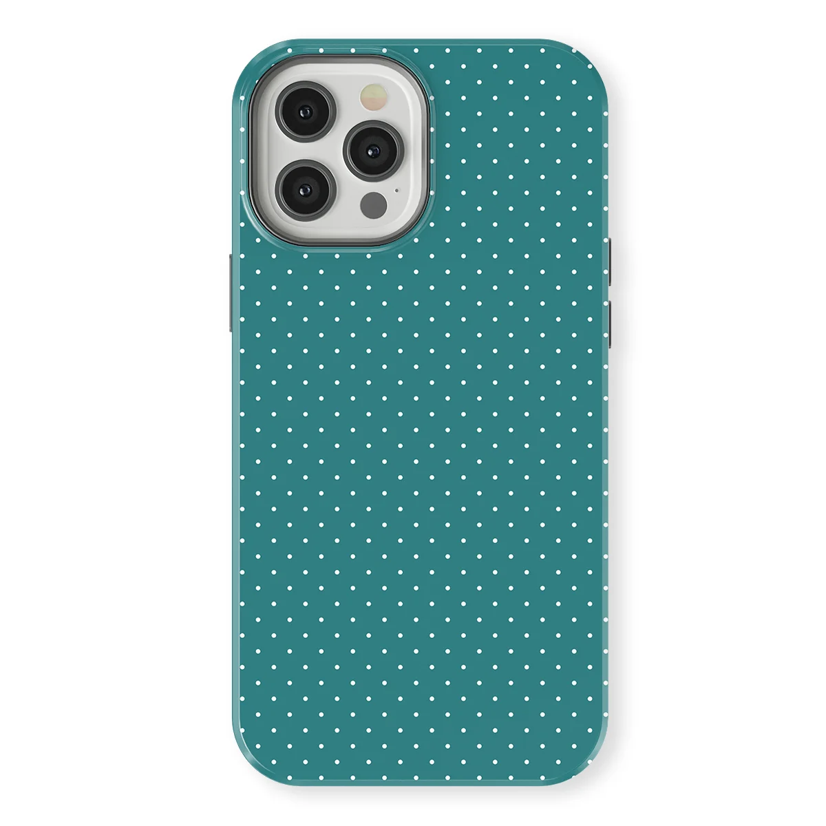Micro Polka - Deep Teal - Turqoise case for iPhone 12 Pro - Image 1