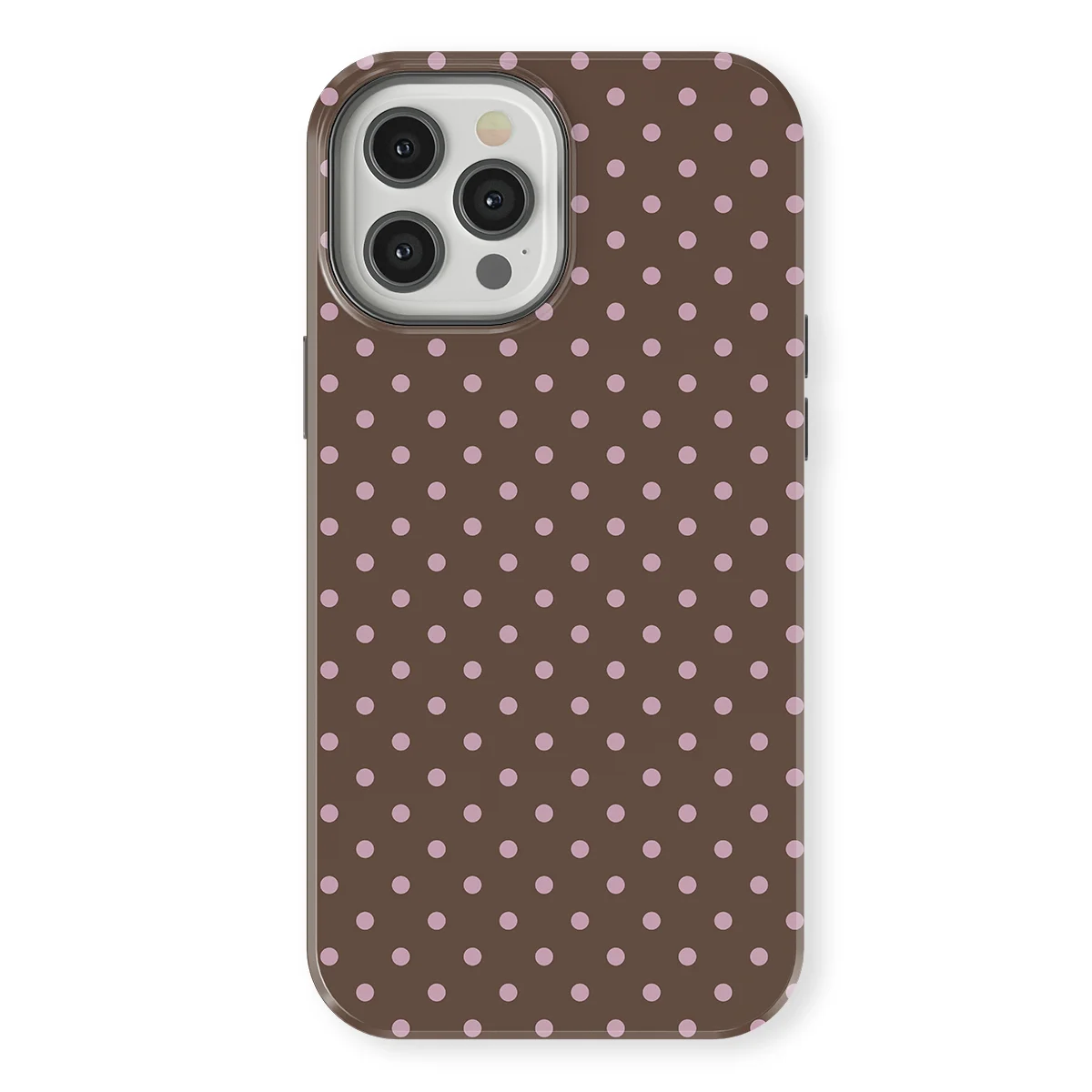 Polka Dots - Choco Blush - Brown/Pink case for iPhone 12 Pro - Image 1