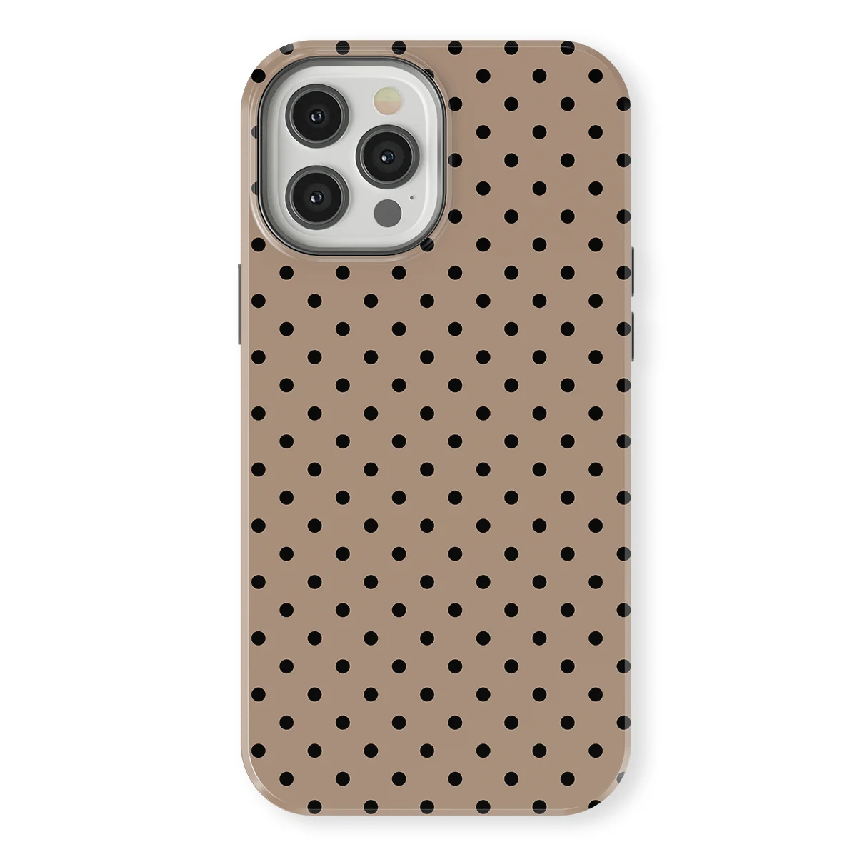 Polka Dots - Cocoa Noir - Brown/Black case for iPhone 12 Pro - Image 1
