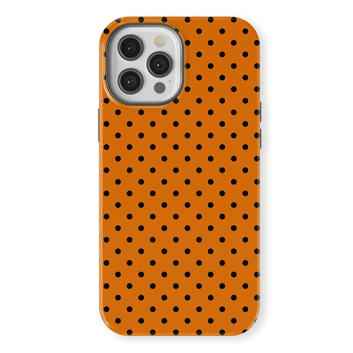 Polka Dots - Pumpkin Dots - Orange/Black case for iPhone 12 Pro - Image 1