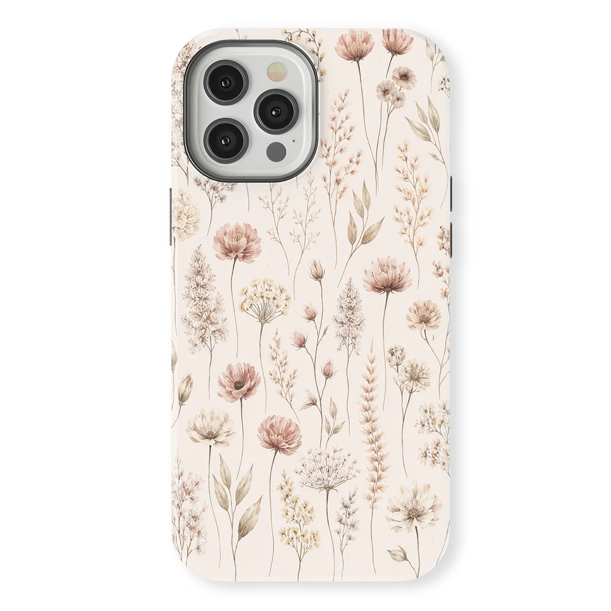 Watercolor Flowers - Beige Bloom - Beige/Brown case for iPhone 12 Pro - Image 1