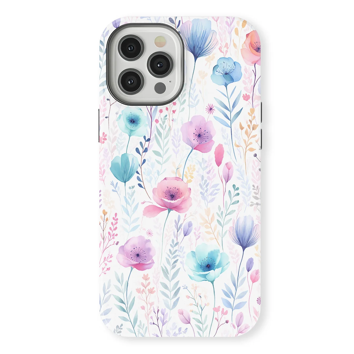 Watercolor Flowers - Blooming Dream - Blue/Purple/Multicolor case for iPhone 12 Pro - Image 1