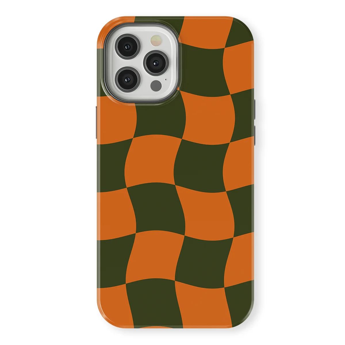 Checkered Warp - Pumpkin Pulse - Orange/Green/Multicolor for iPhone 12 Pro Max