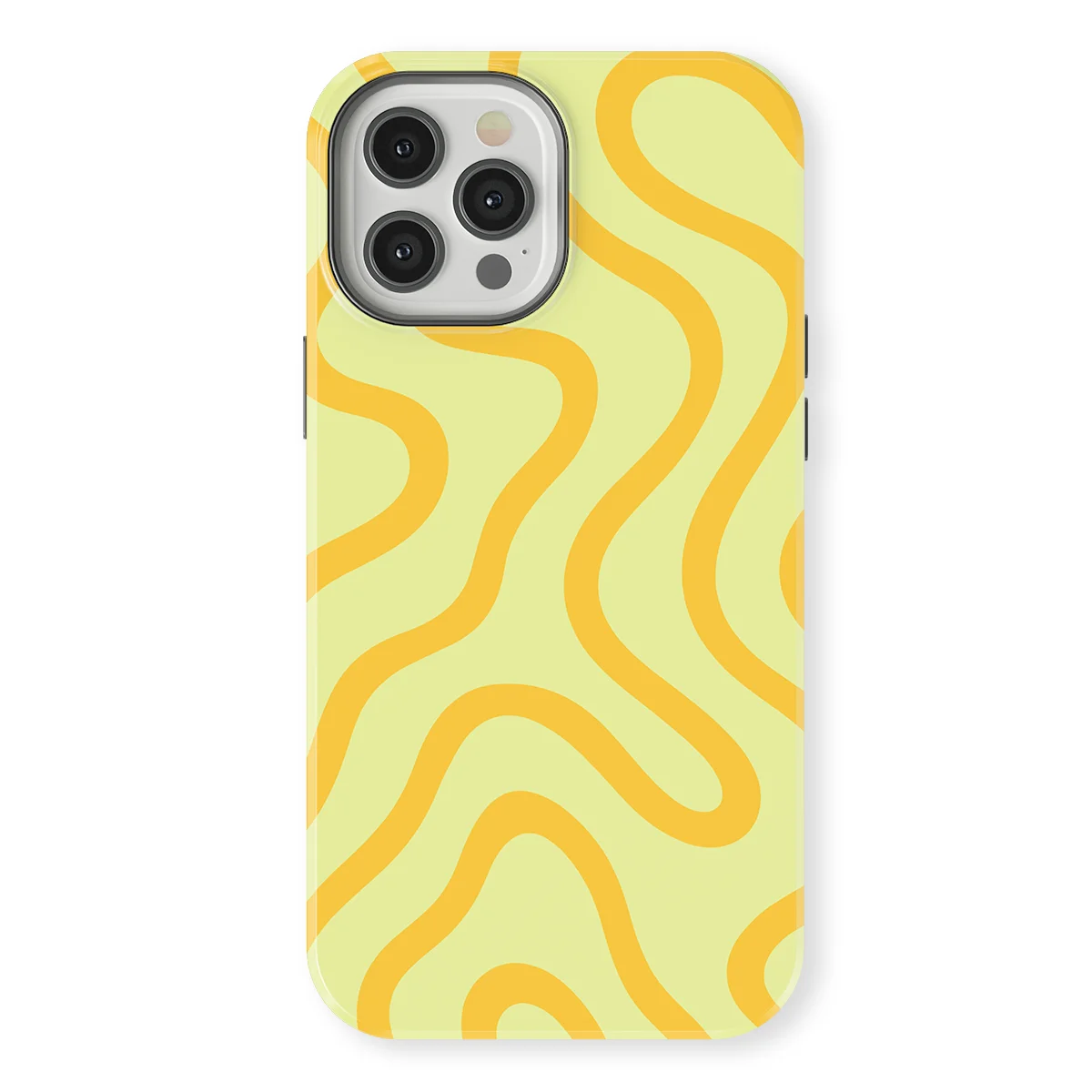 Curvy Lines - Lemon Loop - Yellow case for iPhone 12 Pro Max - Image 1