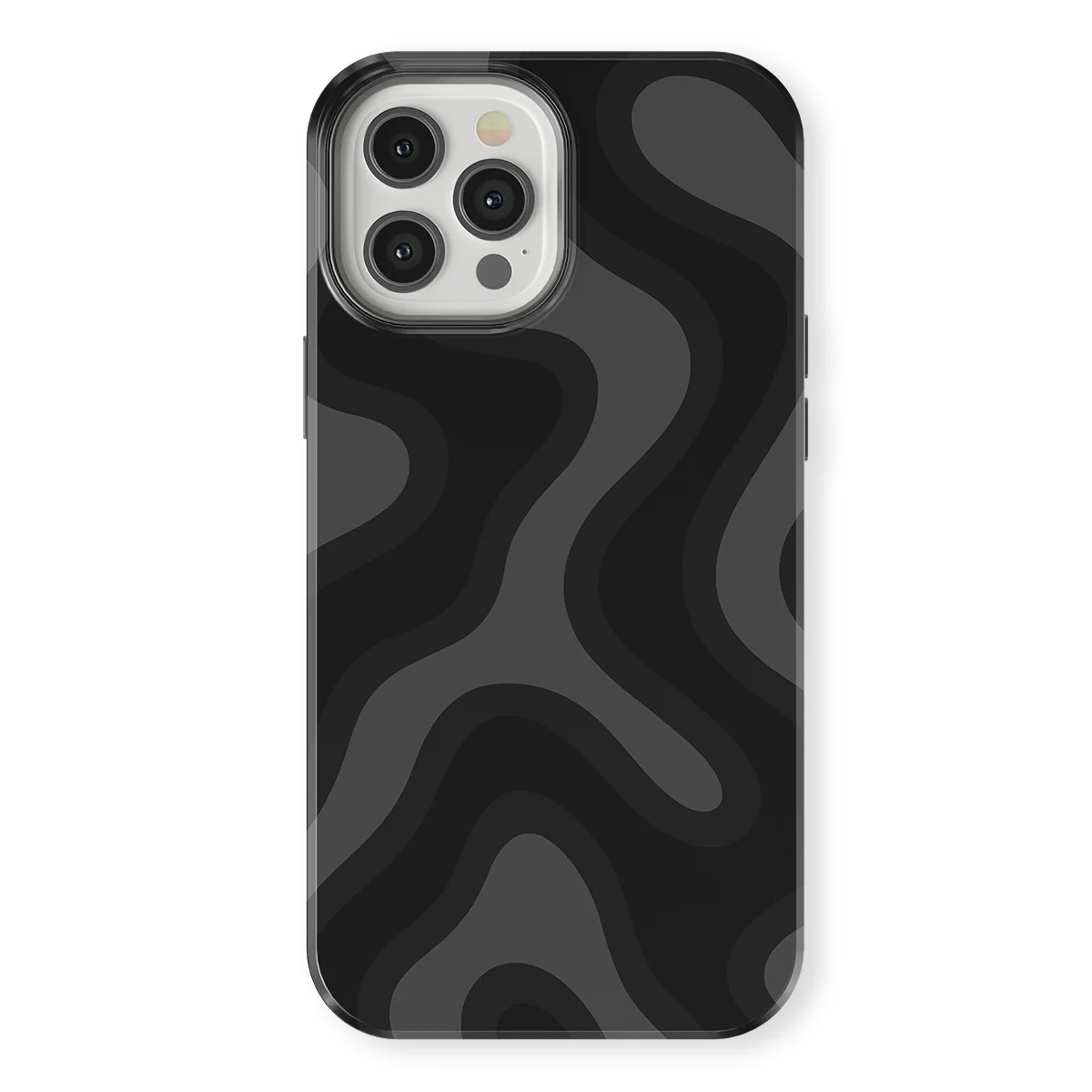 Curvy Lines - Onyx Flow - Black/Grey case for iPhone 12 Pro Max - Image 1