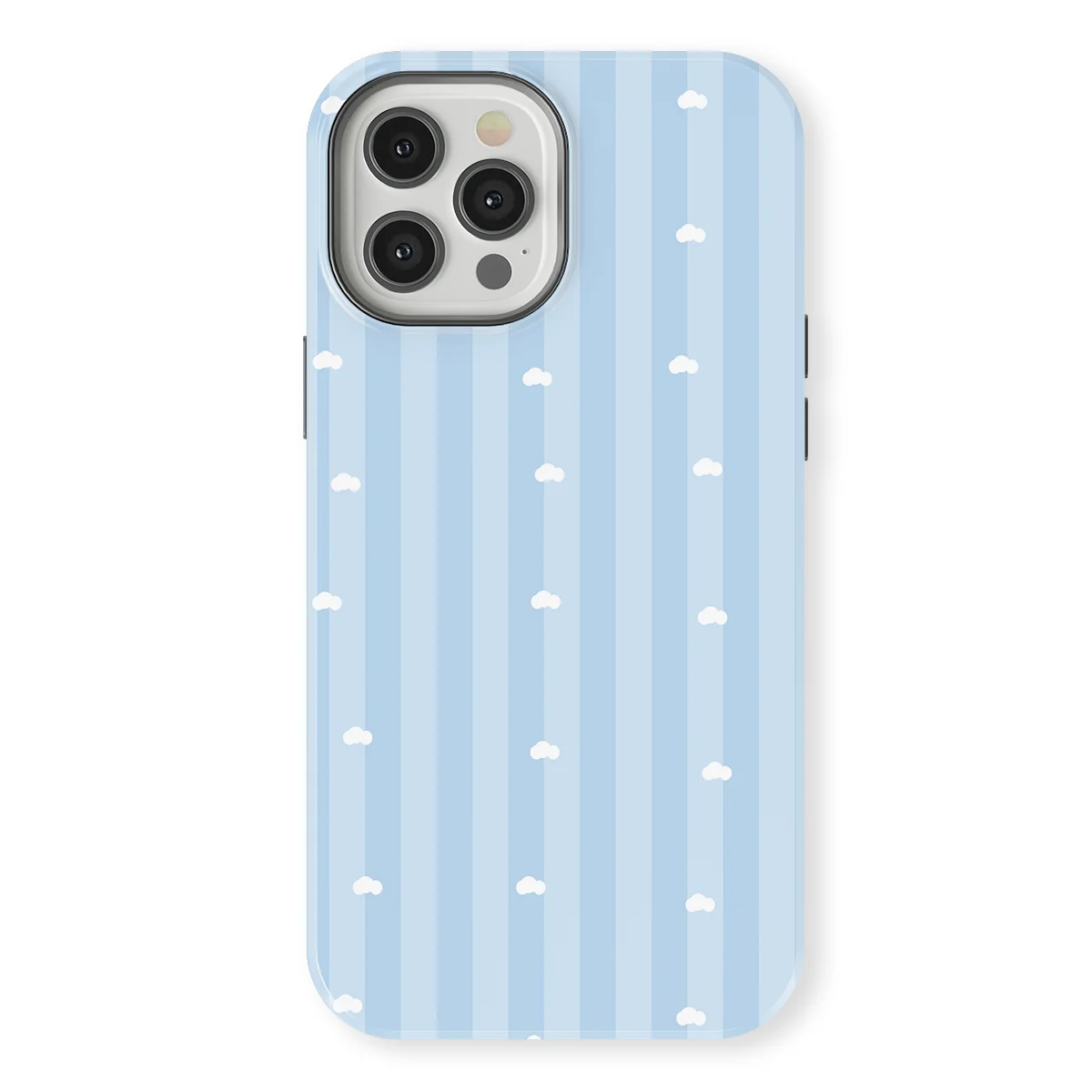Happy Stripes - Cotton Sky - Blue case for iPhone 12 Pro Max - Image 1