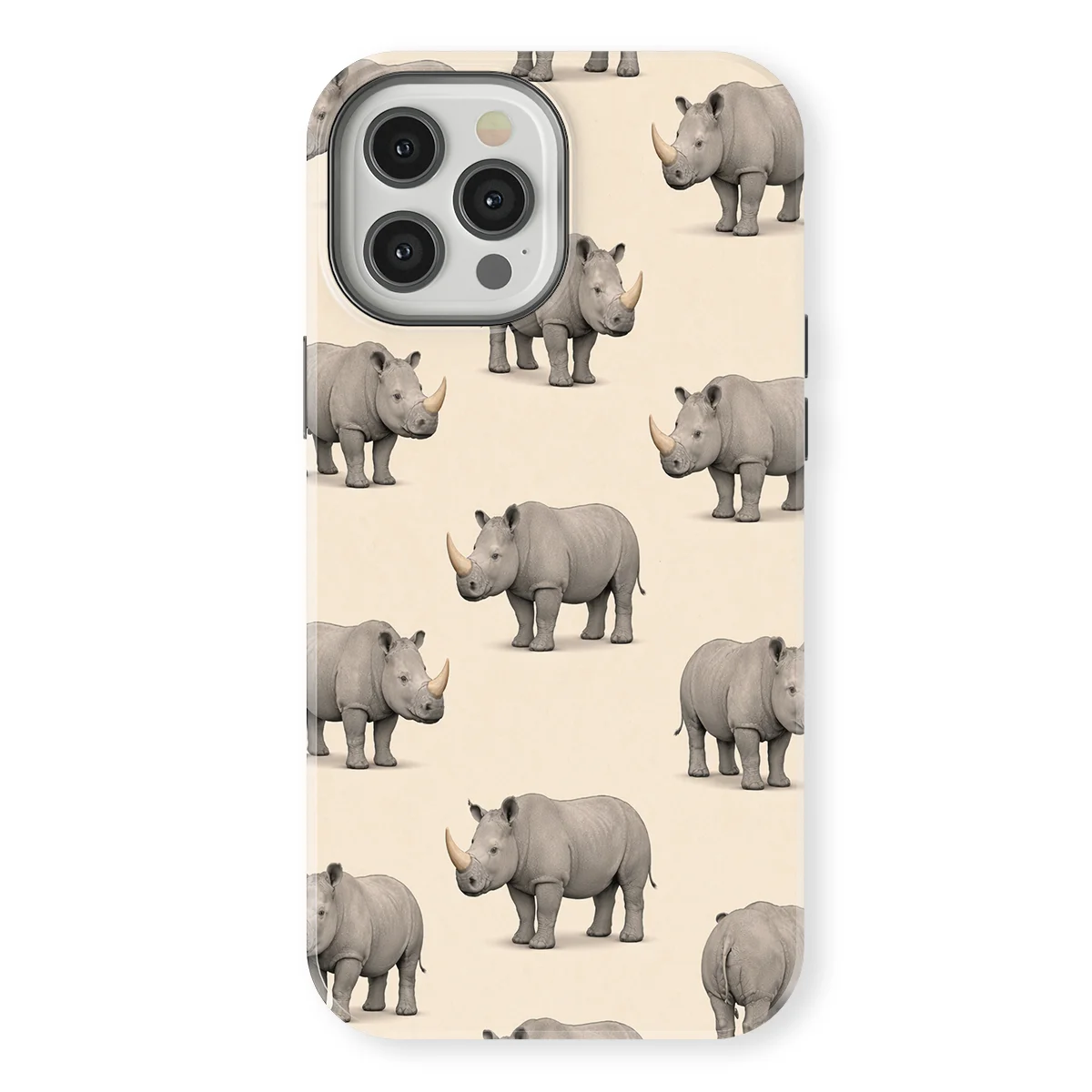 Safari - Neushoorn - White/Grey case for iPhone 12 Pro Max - Image 1