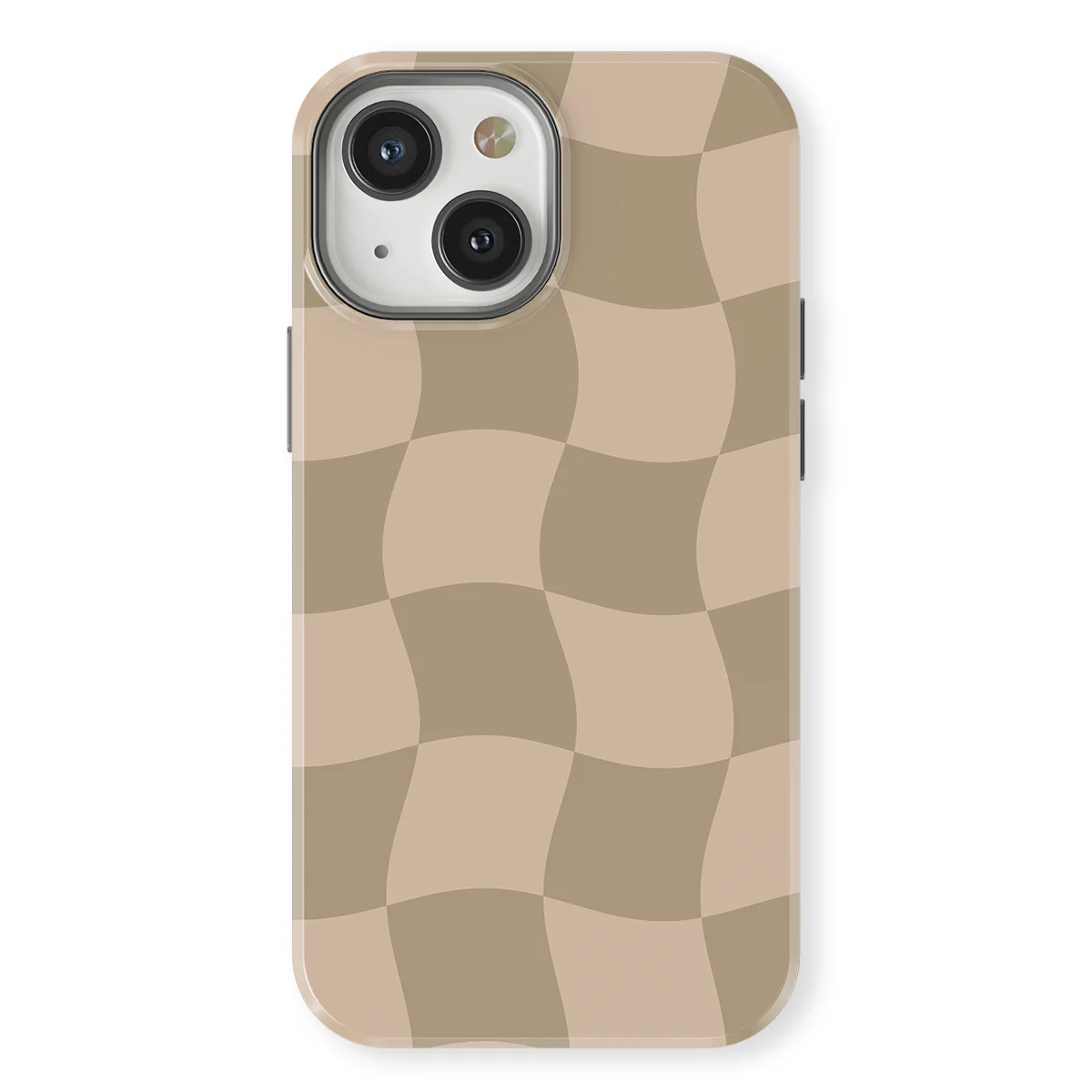 Checkered Warp - Sandwave - Brown/Grey case for iPhone 13 - Image 1