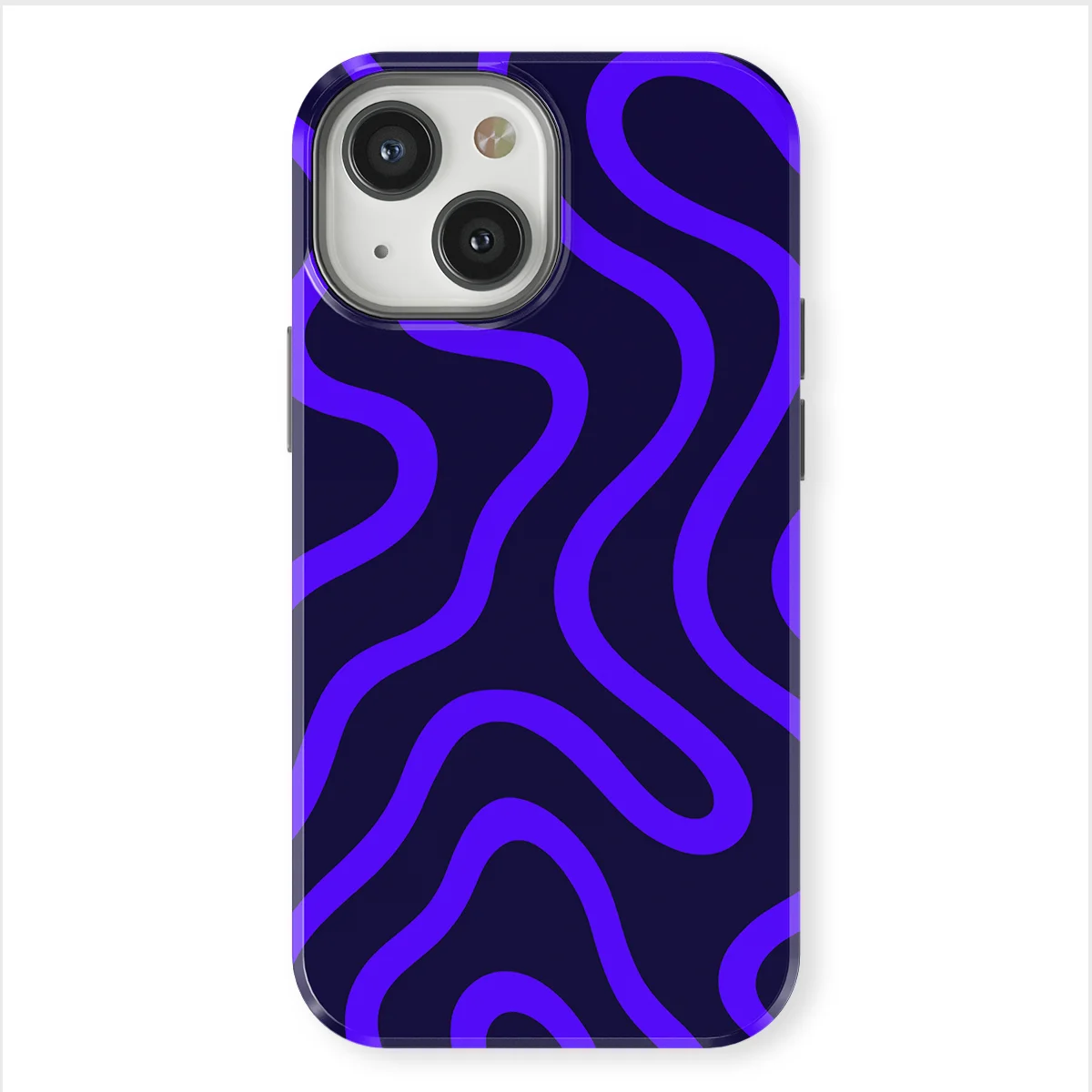 Curvy Lines - Electric Dusk - Black/Blue case for iPhone 13 - Image 1