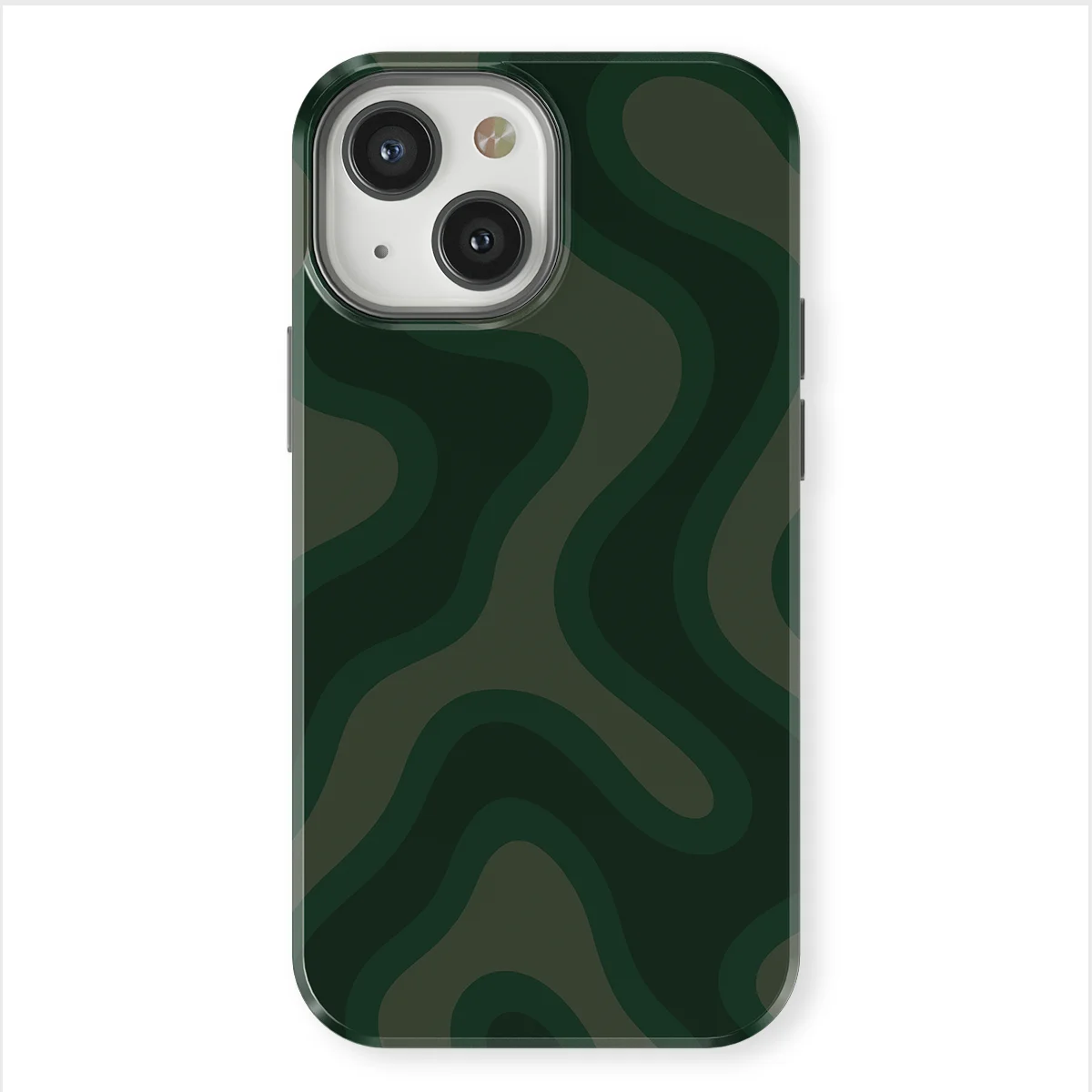 Curvy Lines - Evergreen Drift - Green case for iPhone 13 - Image 1
