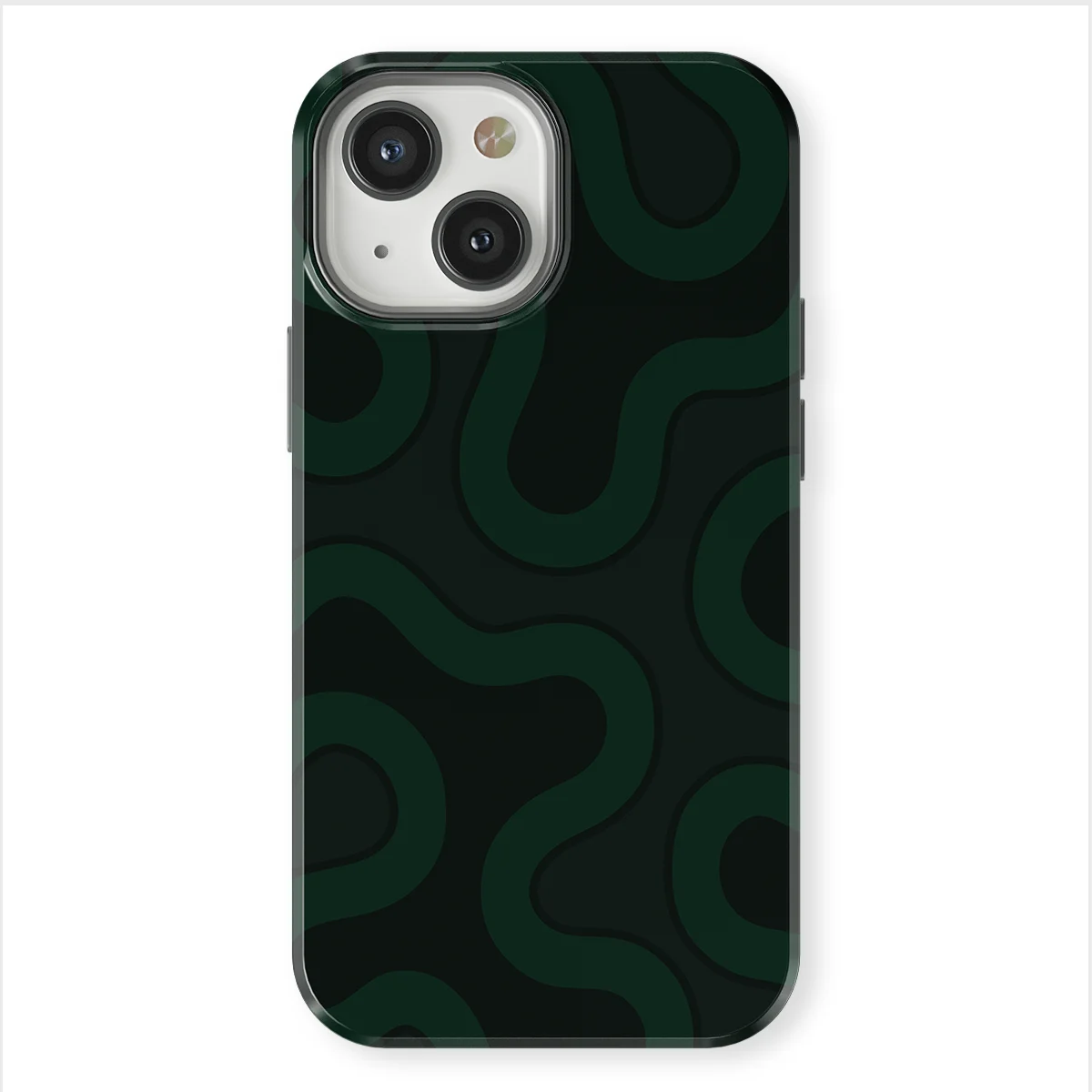 Motion Flow - Dark Drift - Black/Green case for iPhone 13 - Image 1