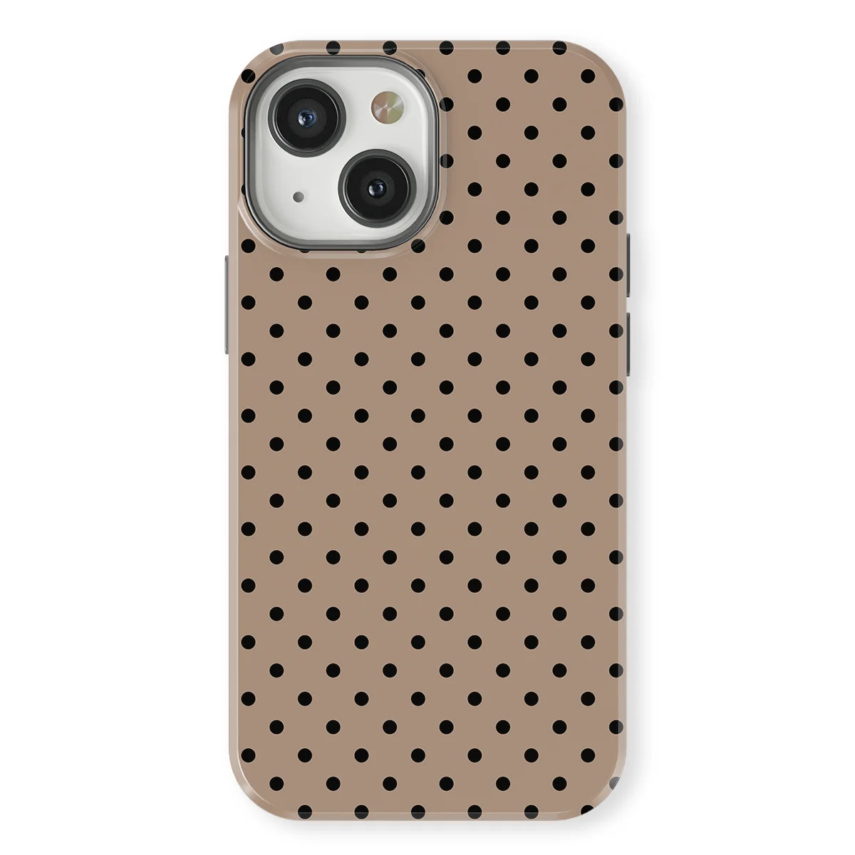 Polka Dots - Cocoa Noir - Brown/Black case for iPhone 13 - Image 1