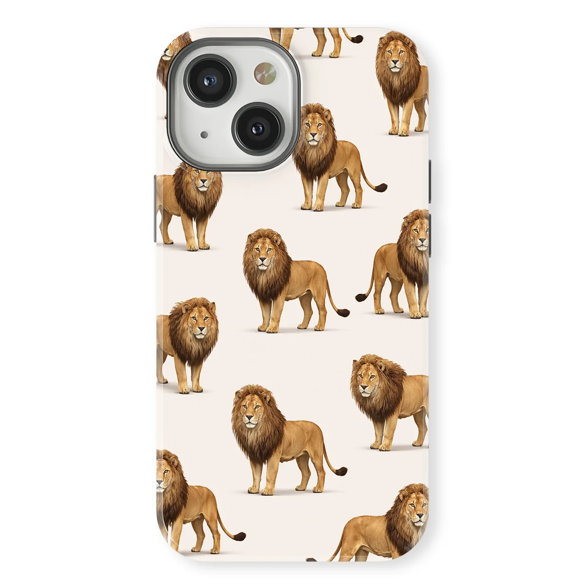 Safari - Leeuw - White/Yellow case for iPhone 13 - Image 1
