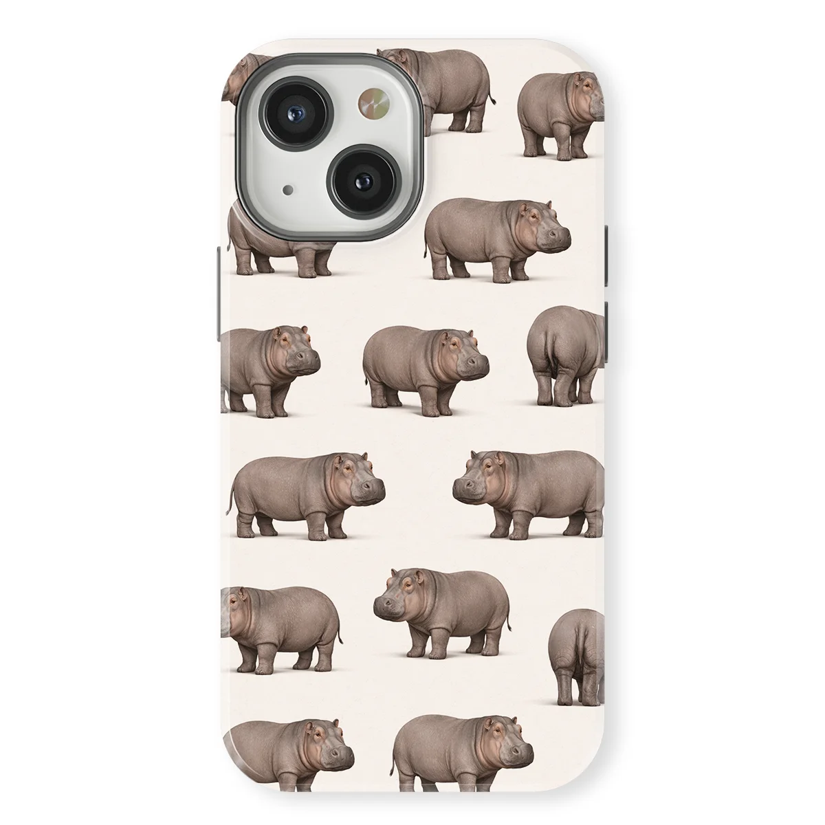 Safari - Nijlpaard - White/Grey case for iPhone 13 - Image 1