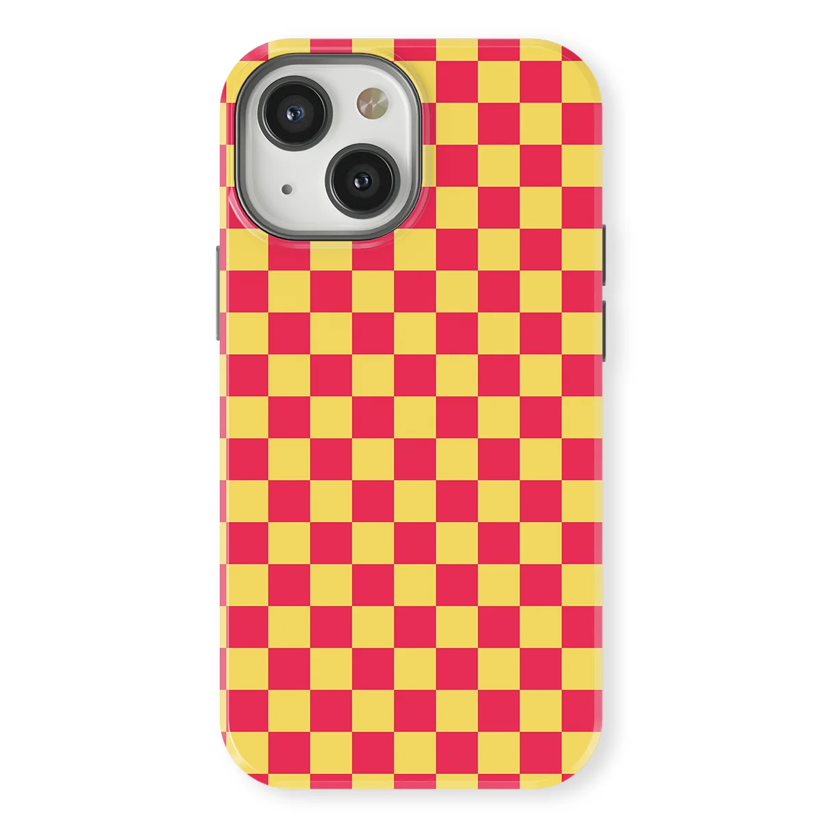 Tiny Squares - Cherry Checker - Pink/Yellow/Multicolor case for iPhone 13 - Image 1