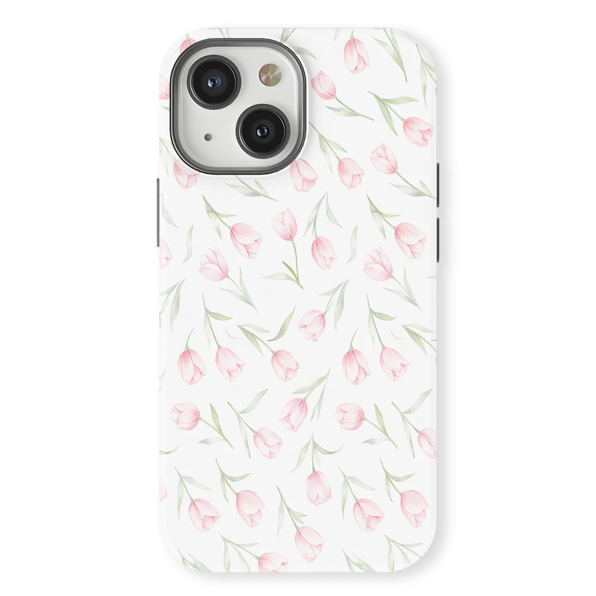 Watercolor Flowers - Soft Tulips - Pink/Green/Multicolor case for iPhone 13 - Image 1
