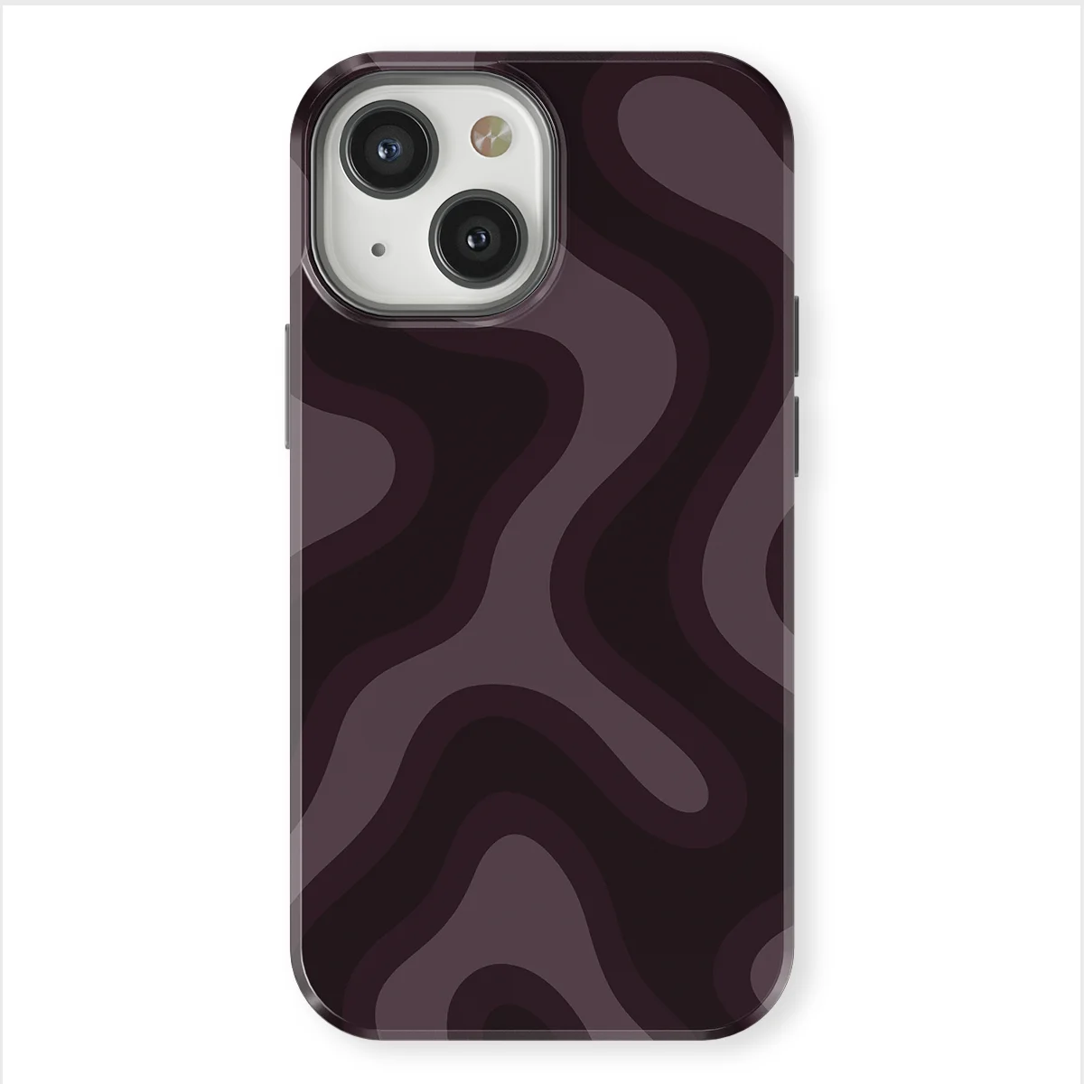 Curvy Lines - Aubergine Fade - Purple/Pink case for iPhone 13 Mini - Image 1