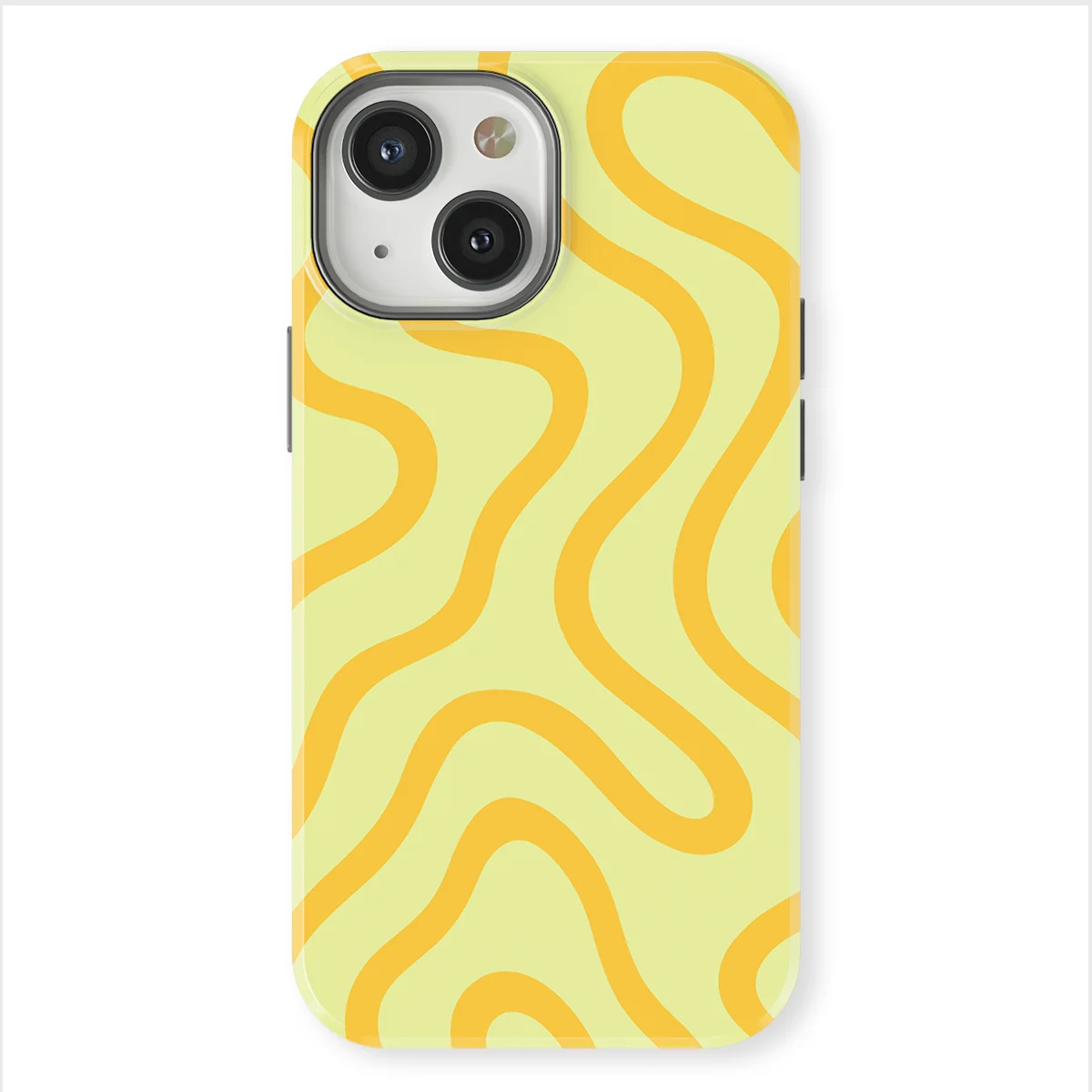 Curvy Lines - Lemon Loop - Yellow for iPhone 13 Mini