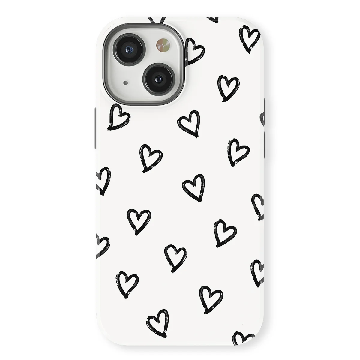 Little Love - Mono Hearts - White/Black/Multicolor case for iPhone 13 Mini - Image 1